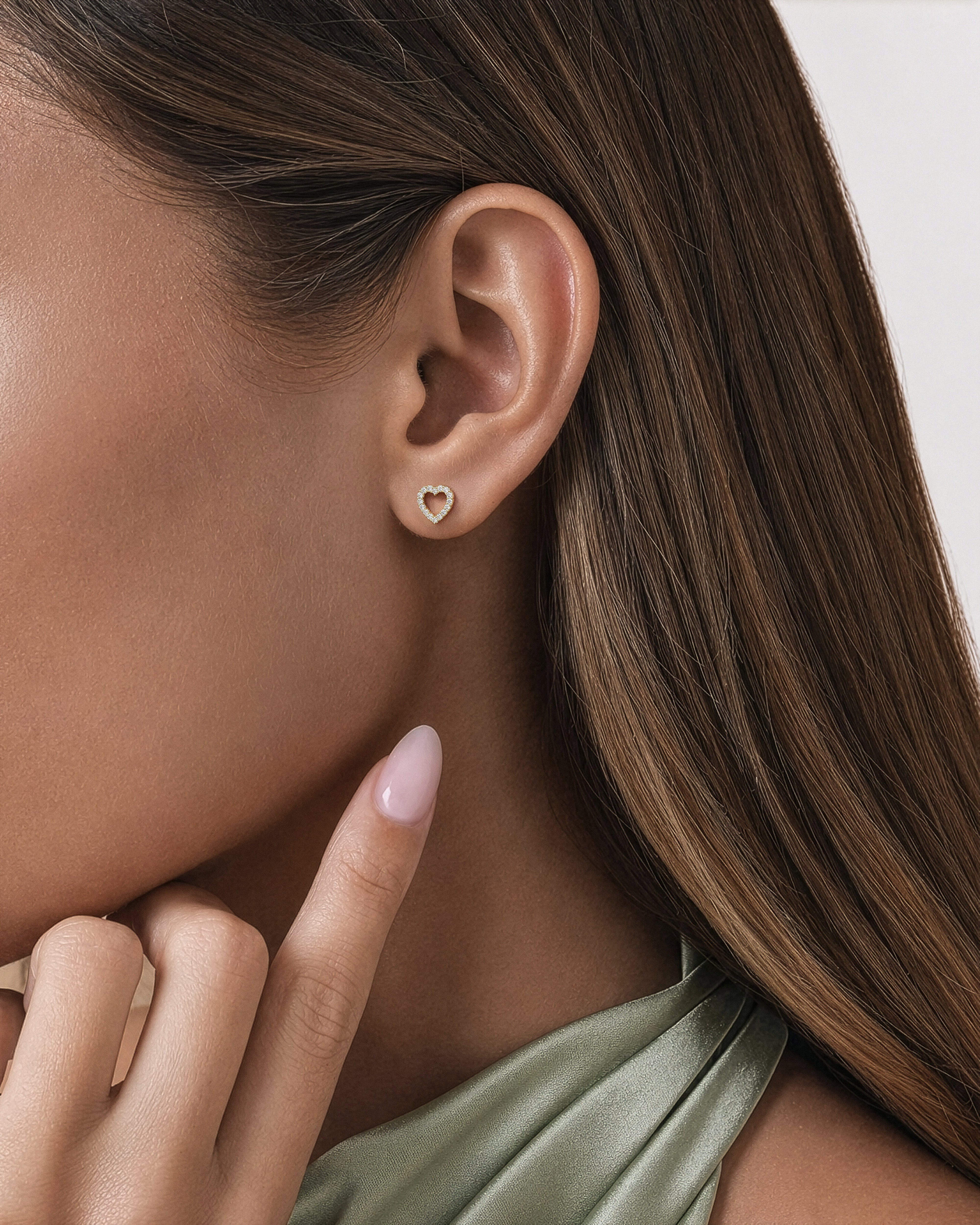 Open Heart Sparkle Studs