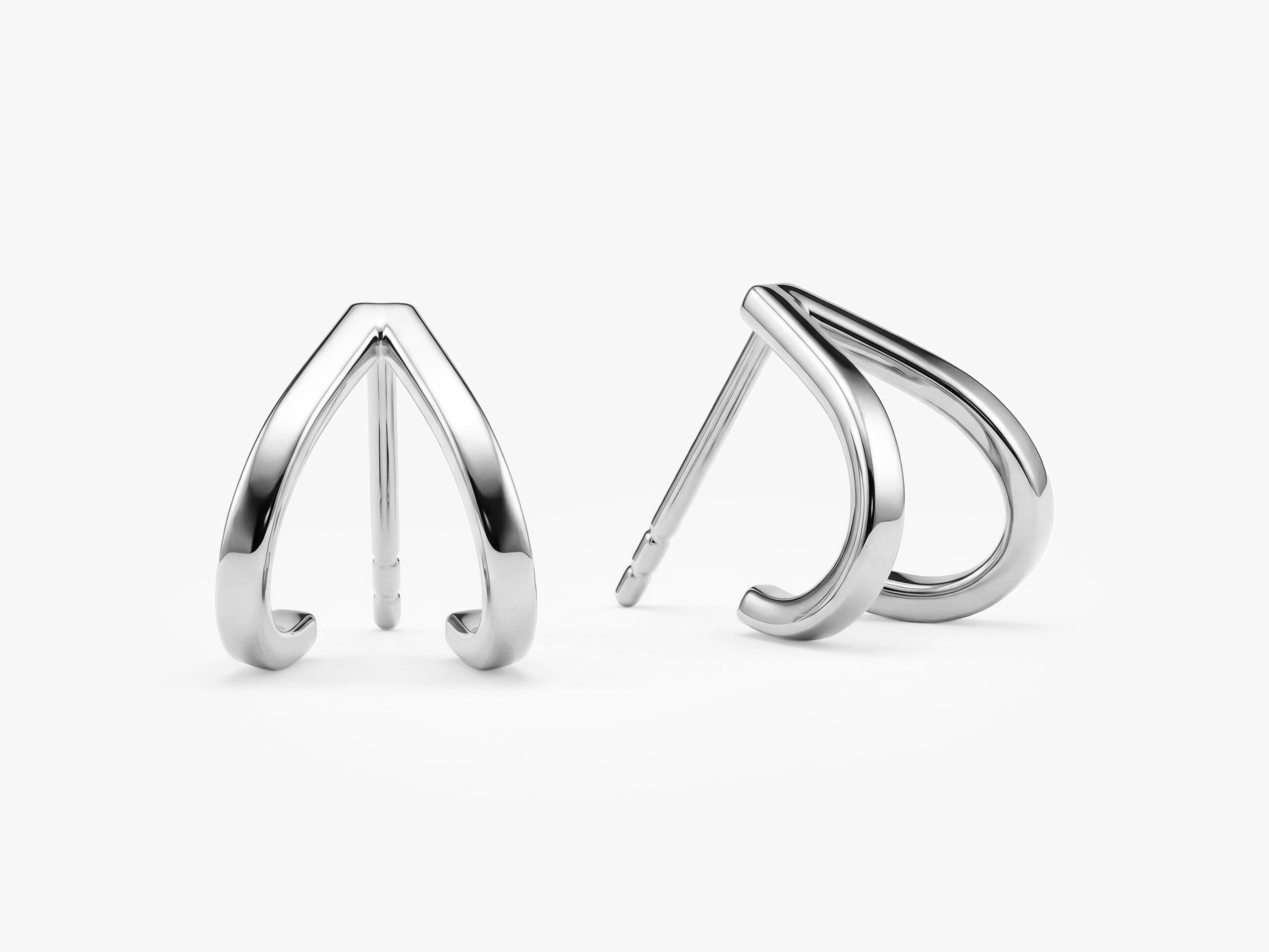 Double Band Huggie Hoops