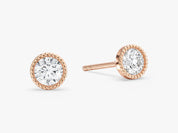 Milgrain Bezel Stud Earrings (0.50 ct tw)