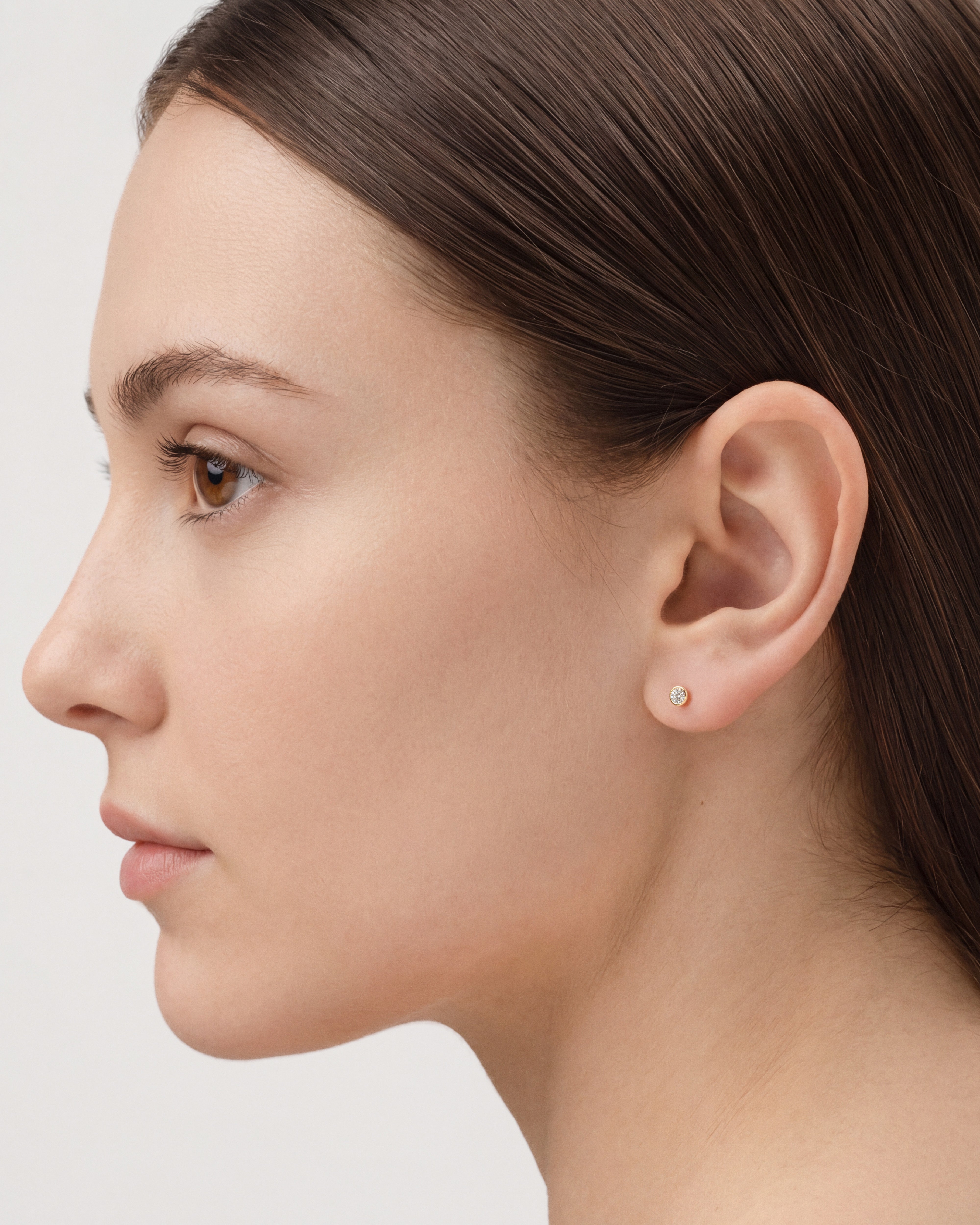 Bezel Set Stud Earrings (0.10 ct tw)