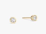 Bezel Set Stud Earrings (0.10 ct tw)