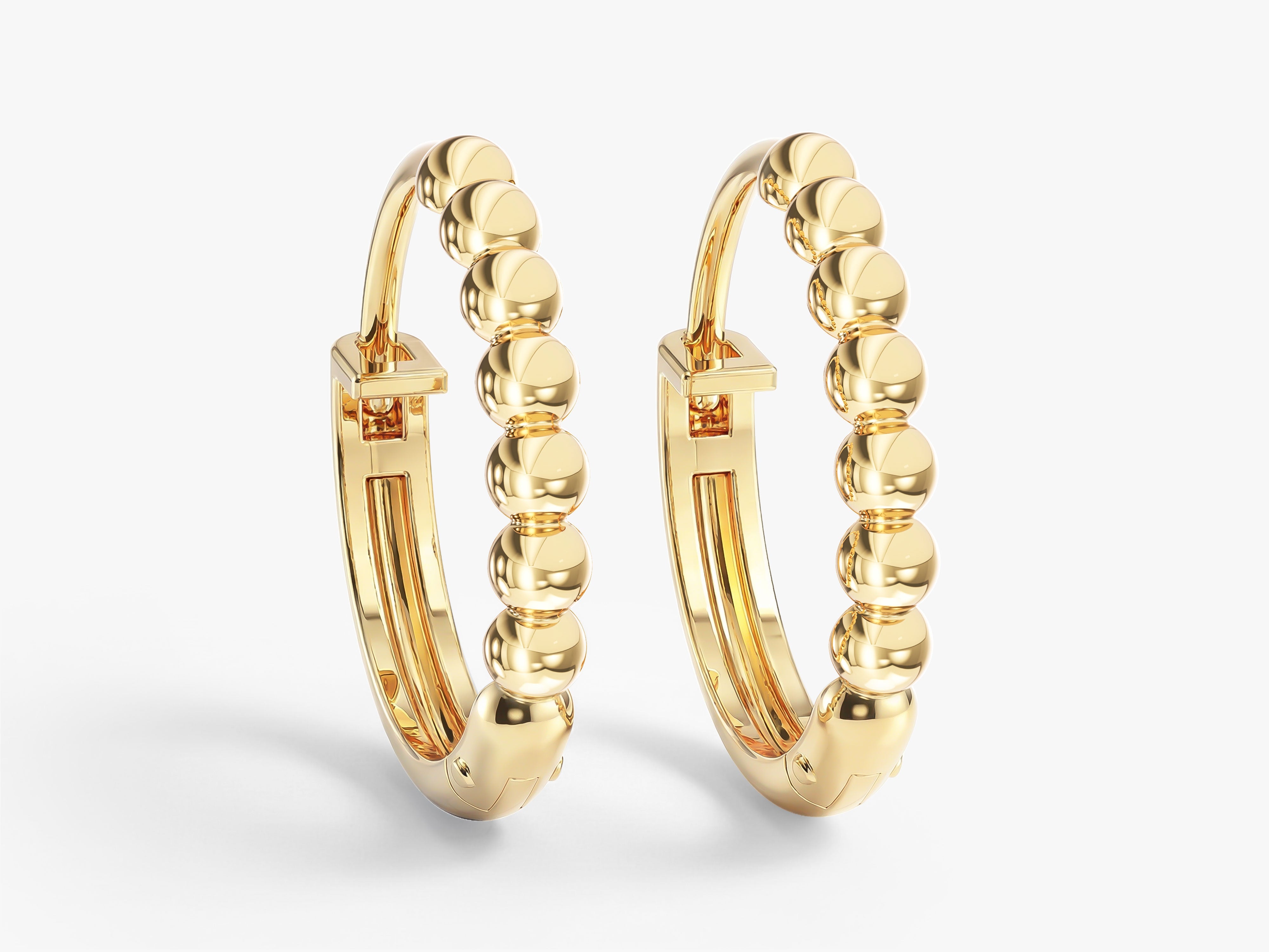 Beaded Statement Huggie Hoops
