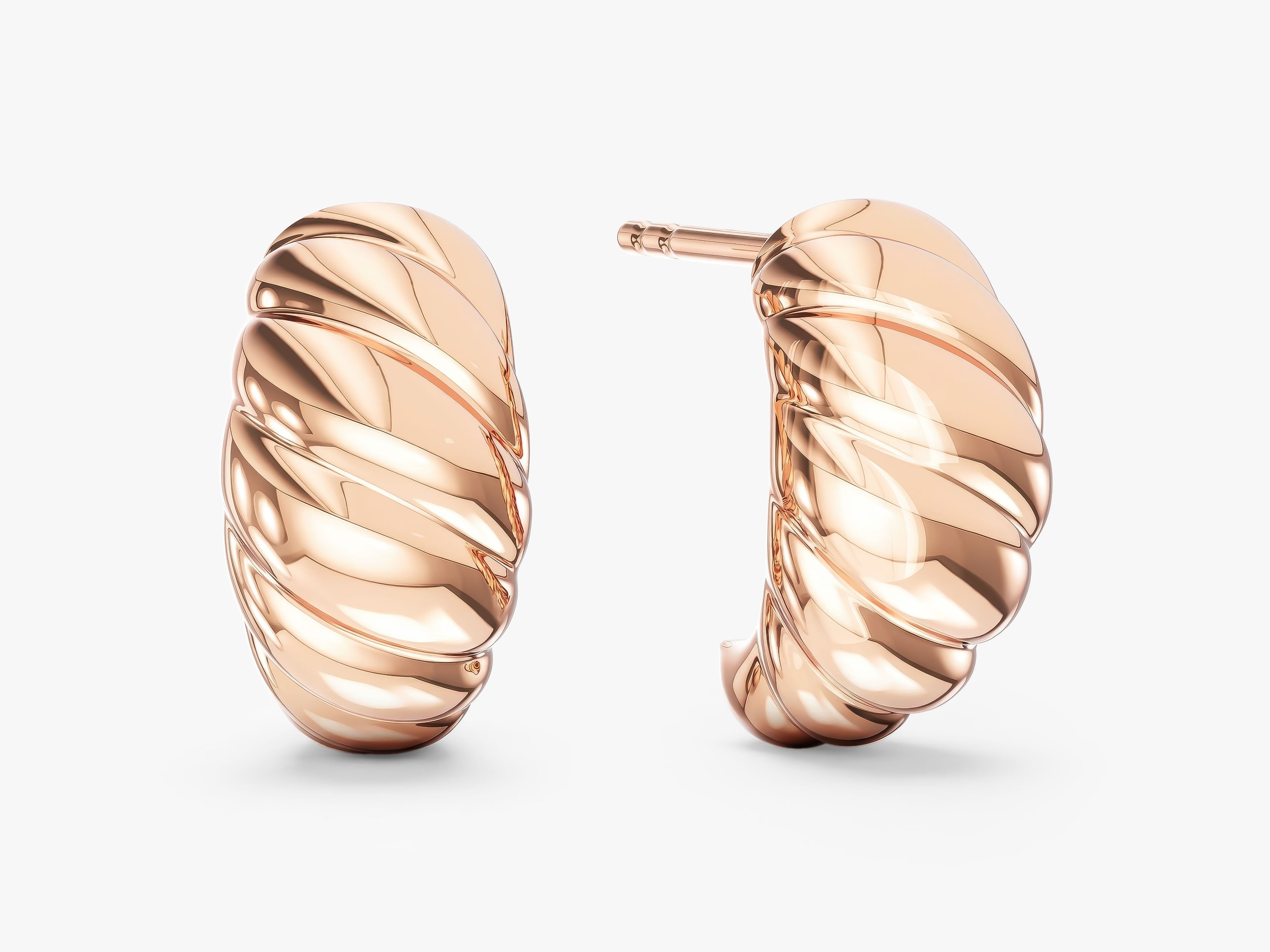 Croissant Twist Huggie Hoops