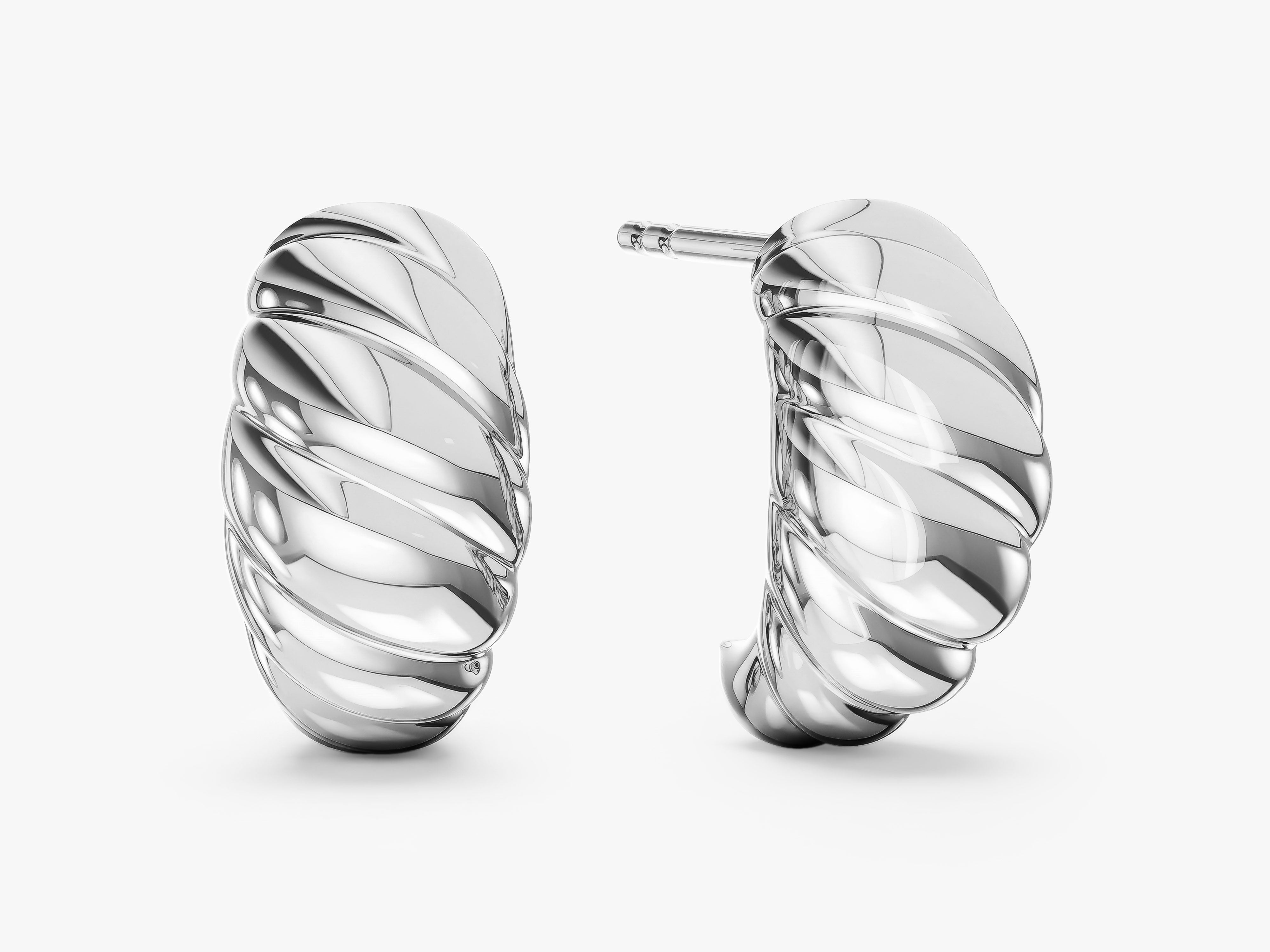Croissant Twist Huggie Hoops
