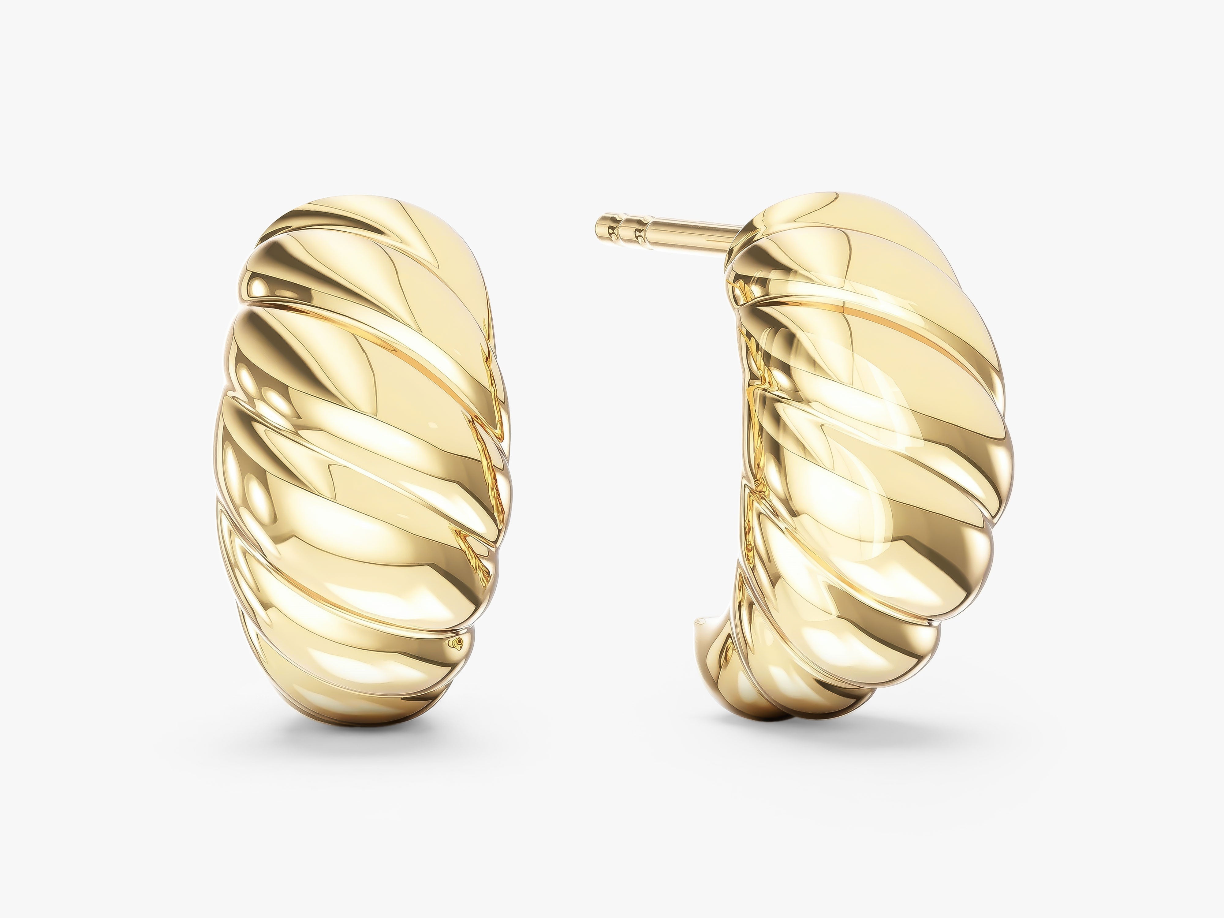 Croissant Twist Huggie Hoops