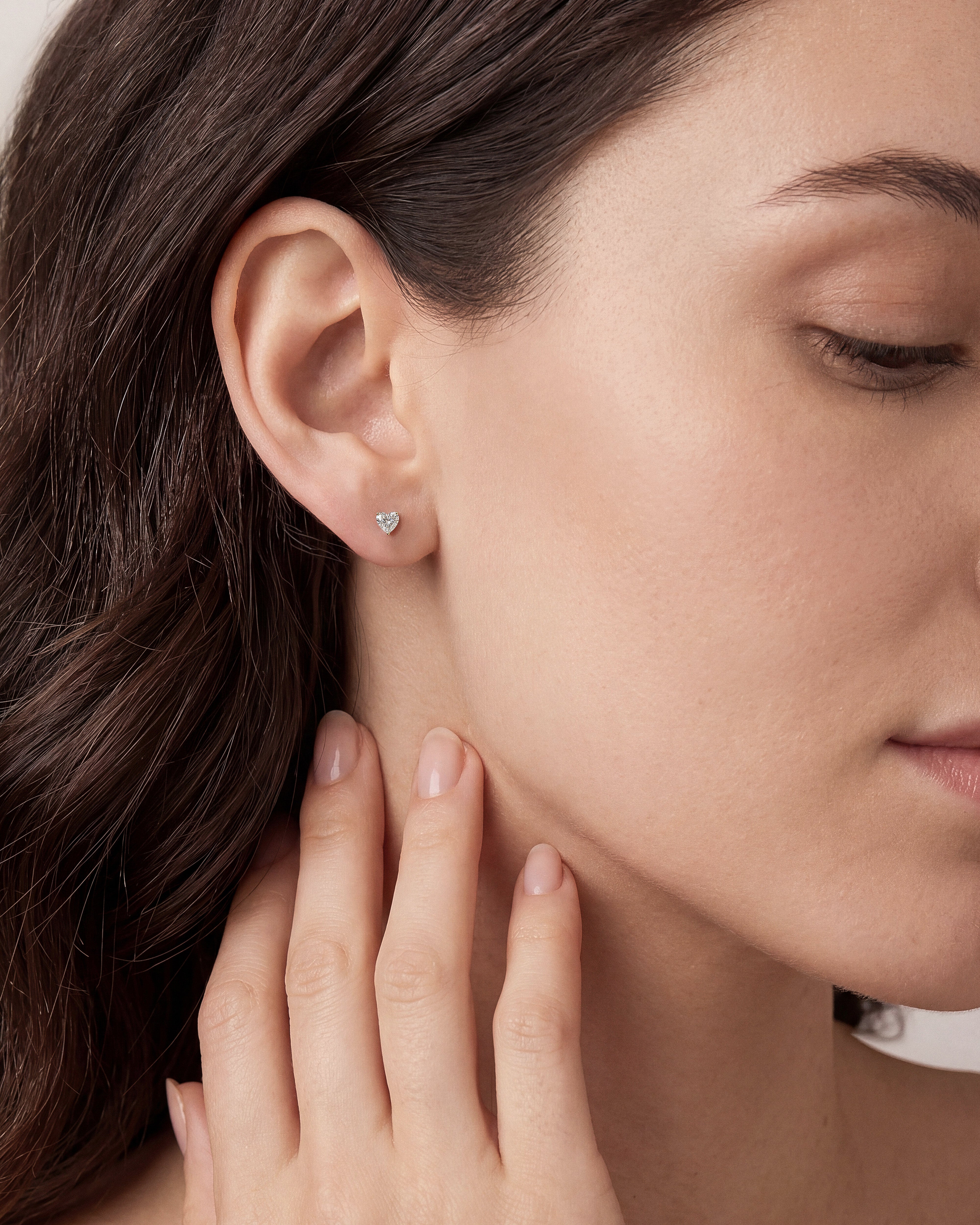 Heart Cut Stud Earrings (0.50 ct tw)