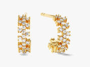 Gold diamond hoop earrings from jewelry brand