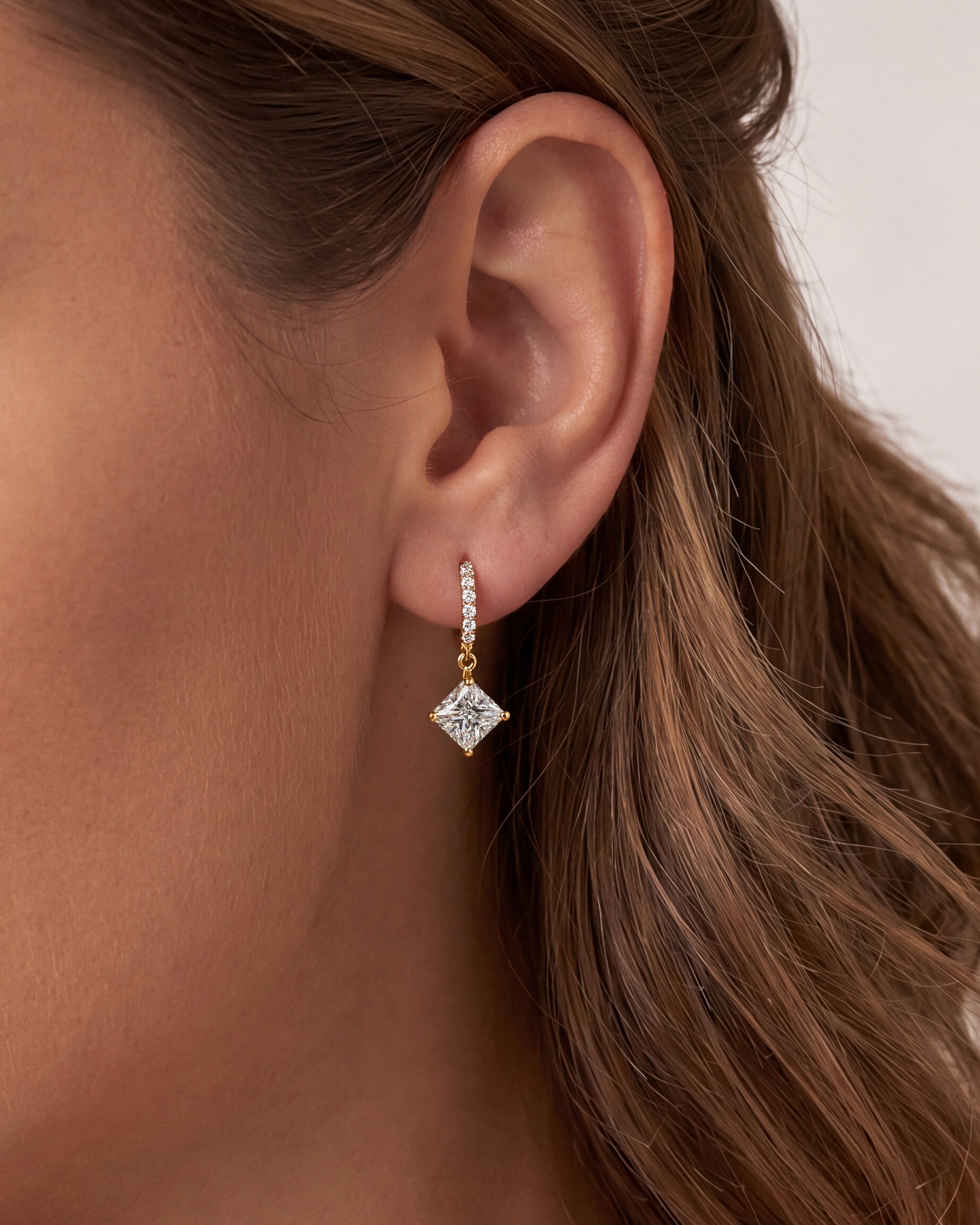 Asscher Sparkle Drop Earrings
