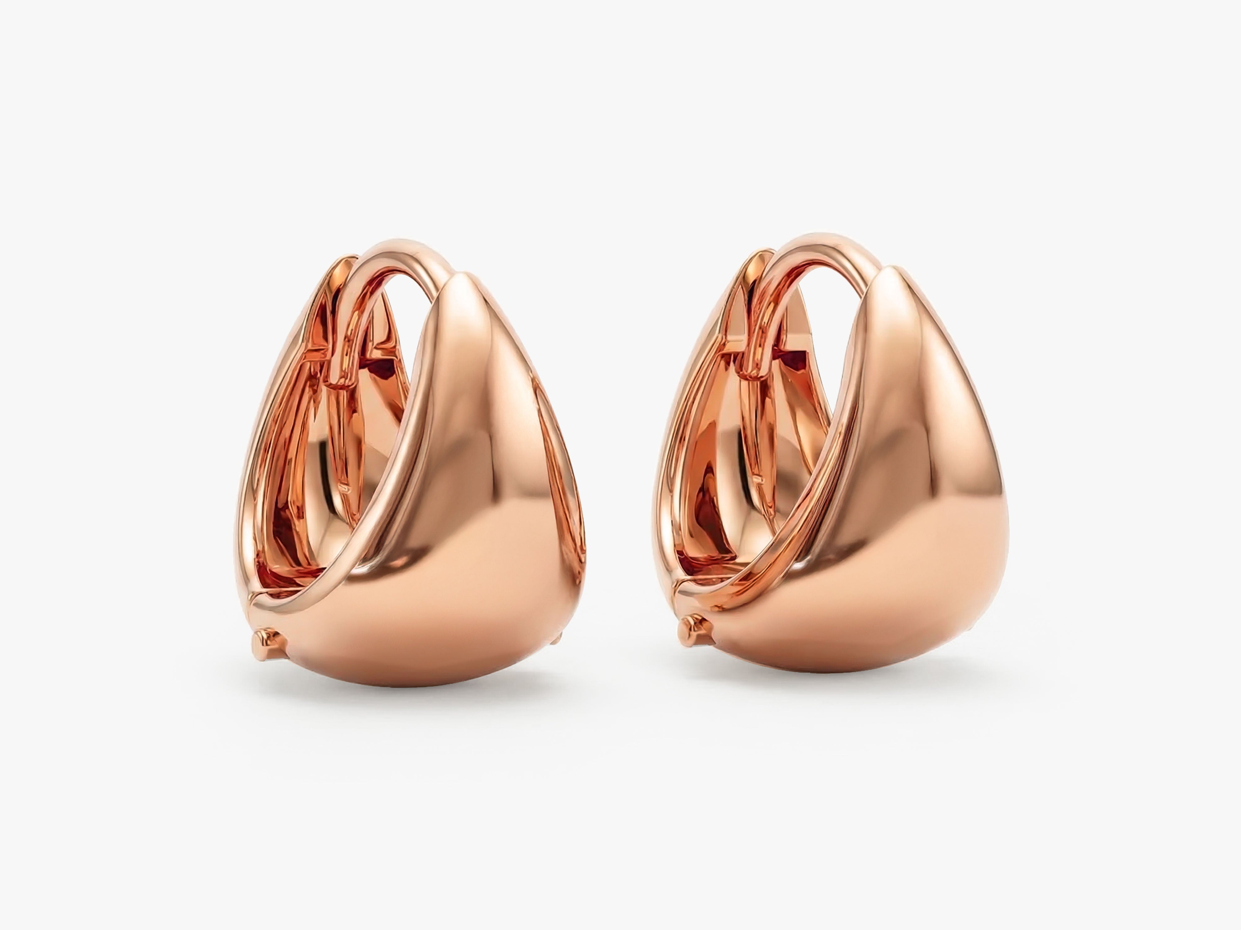 Golden Dome Huggie Hoops