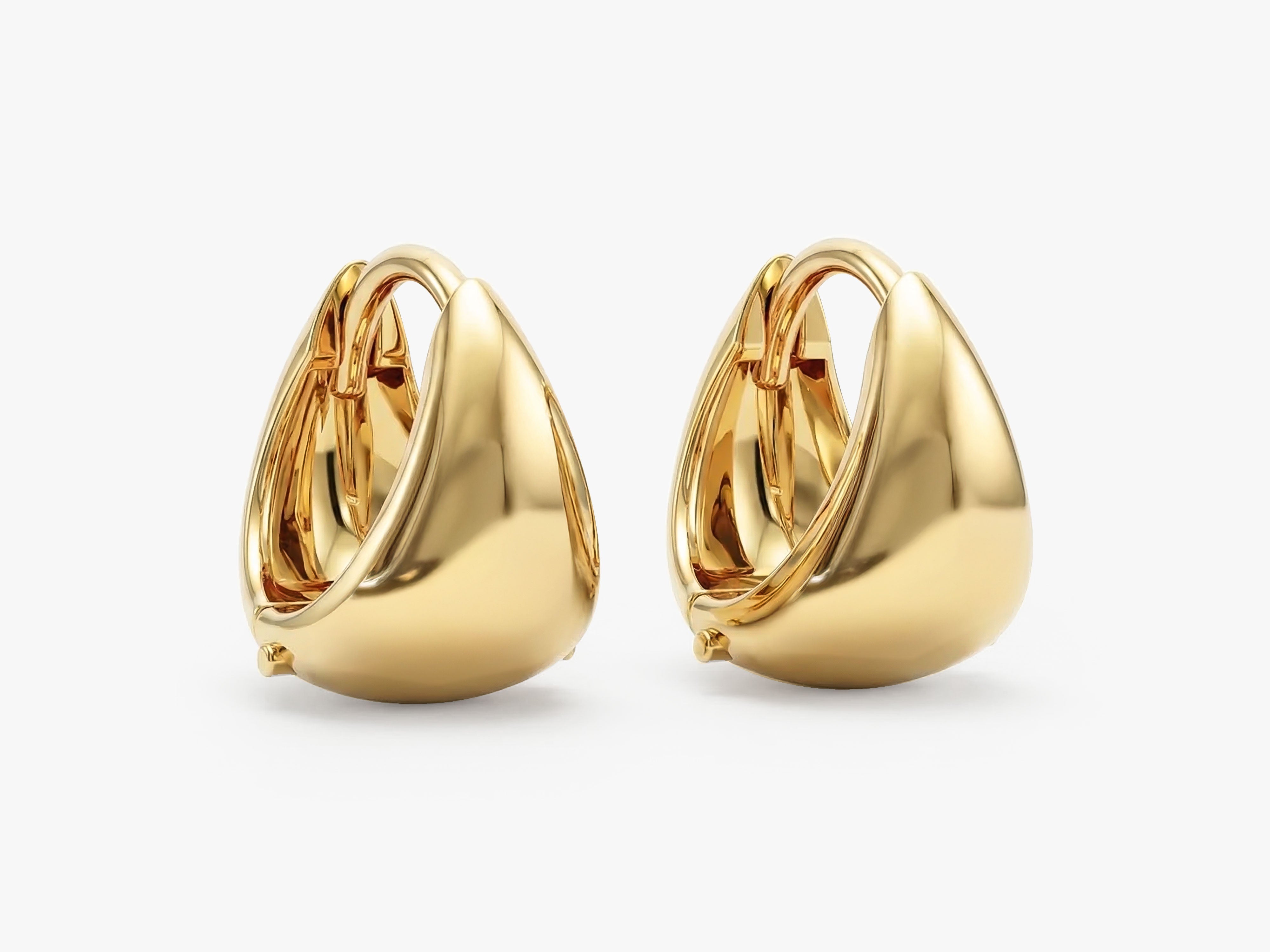 Golden Dome Huggie Hoops