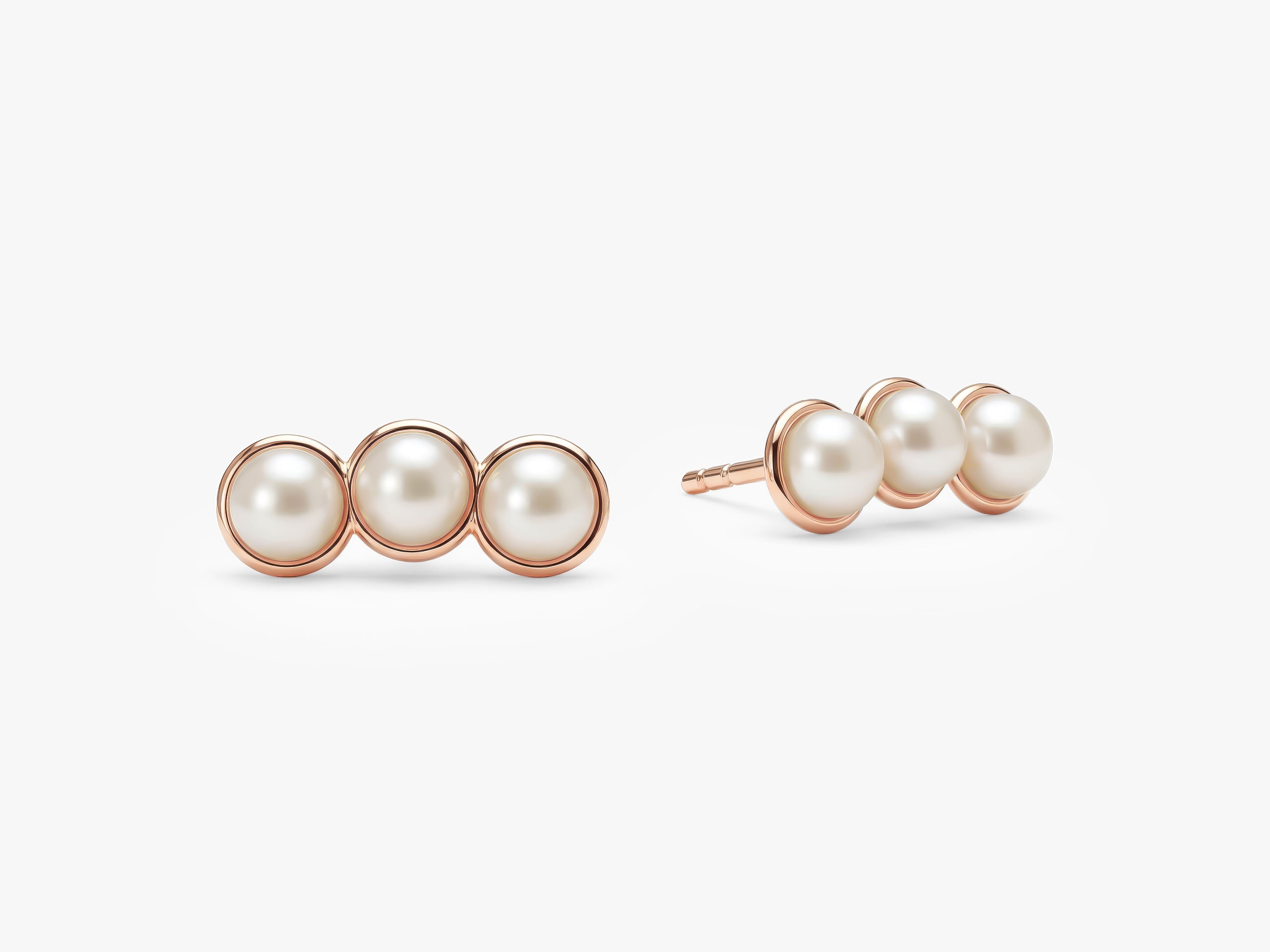 Triple Pearl Studs