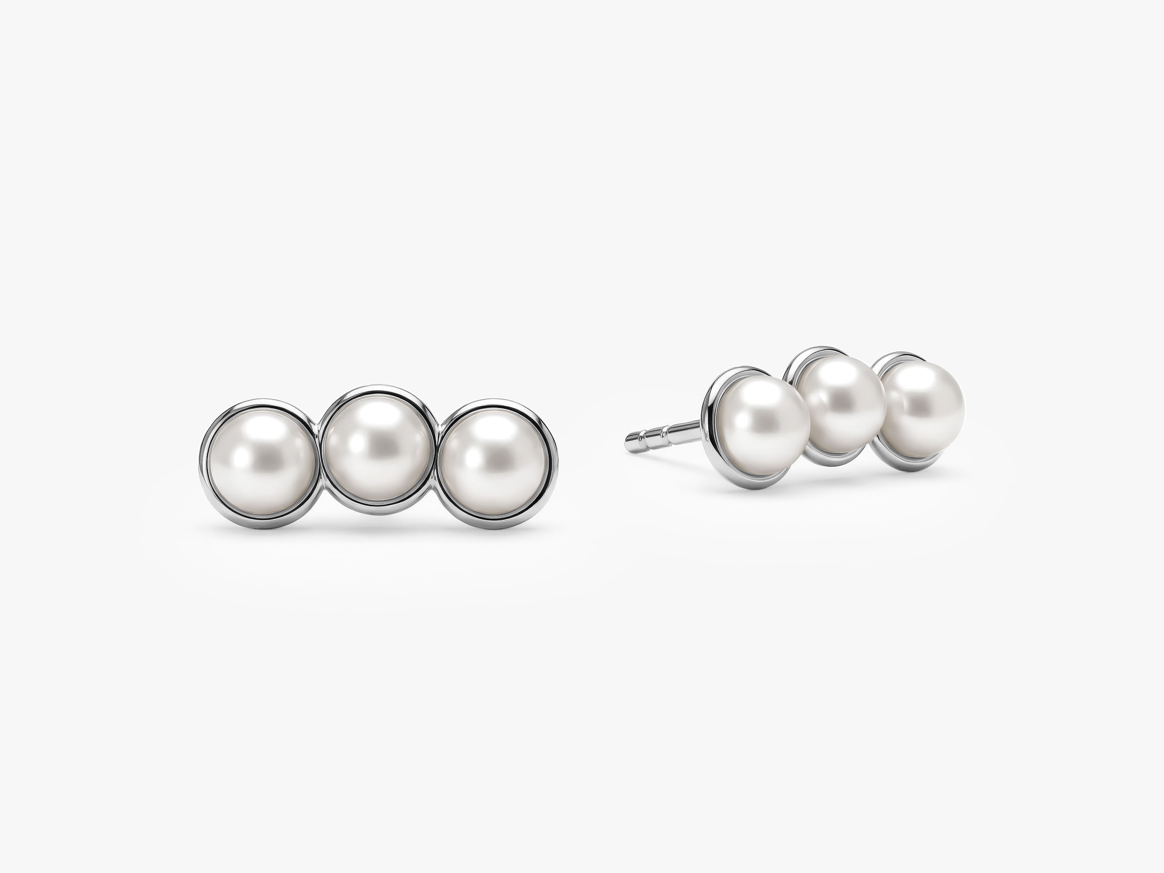Triple Pearl Studs