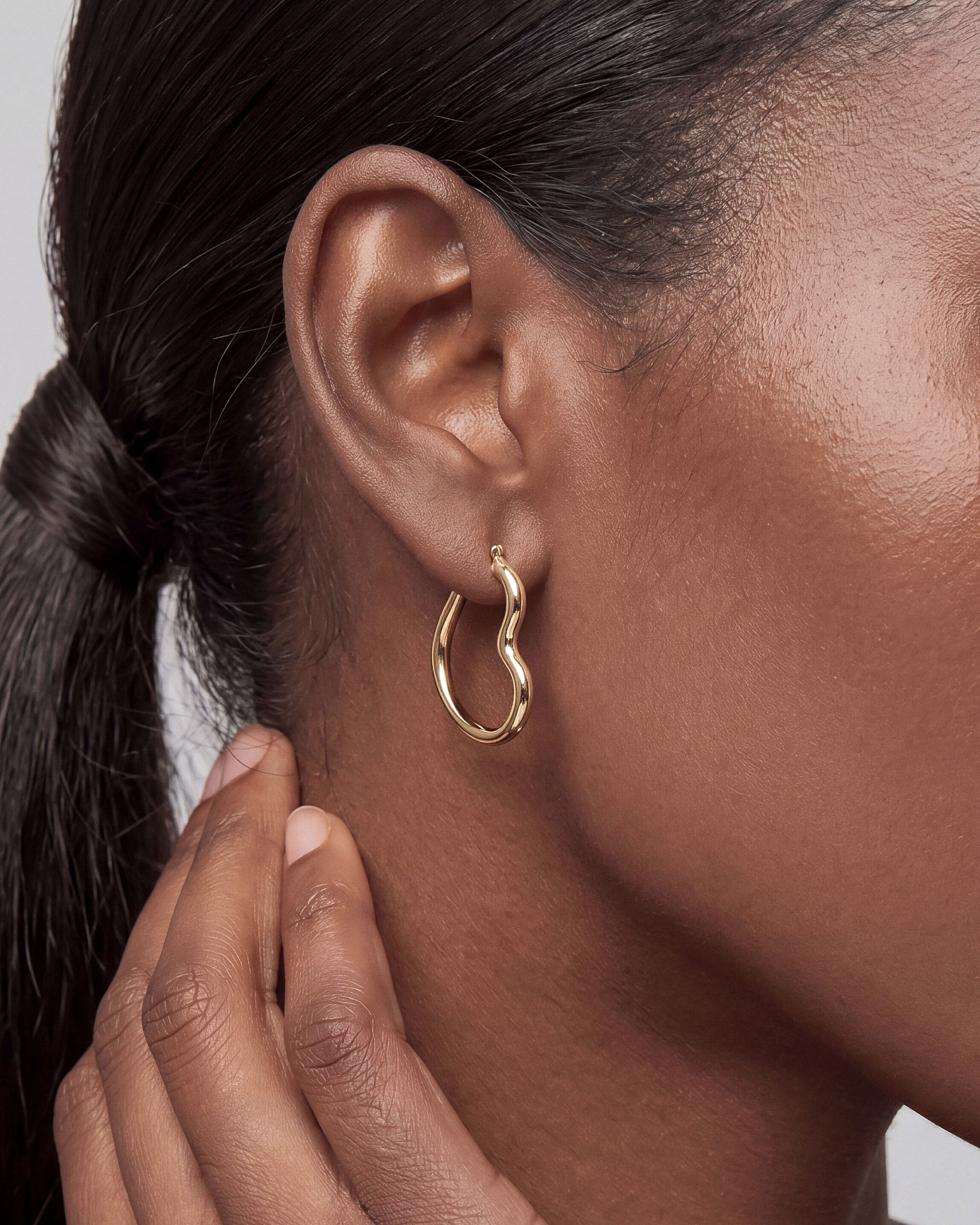 Sculpted Heart Hoops