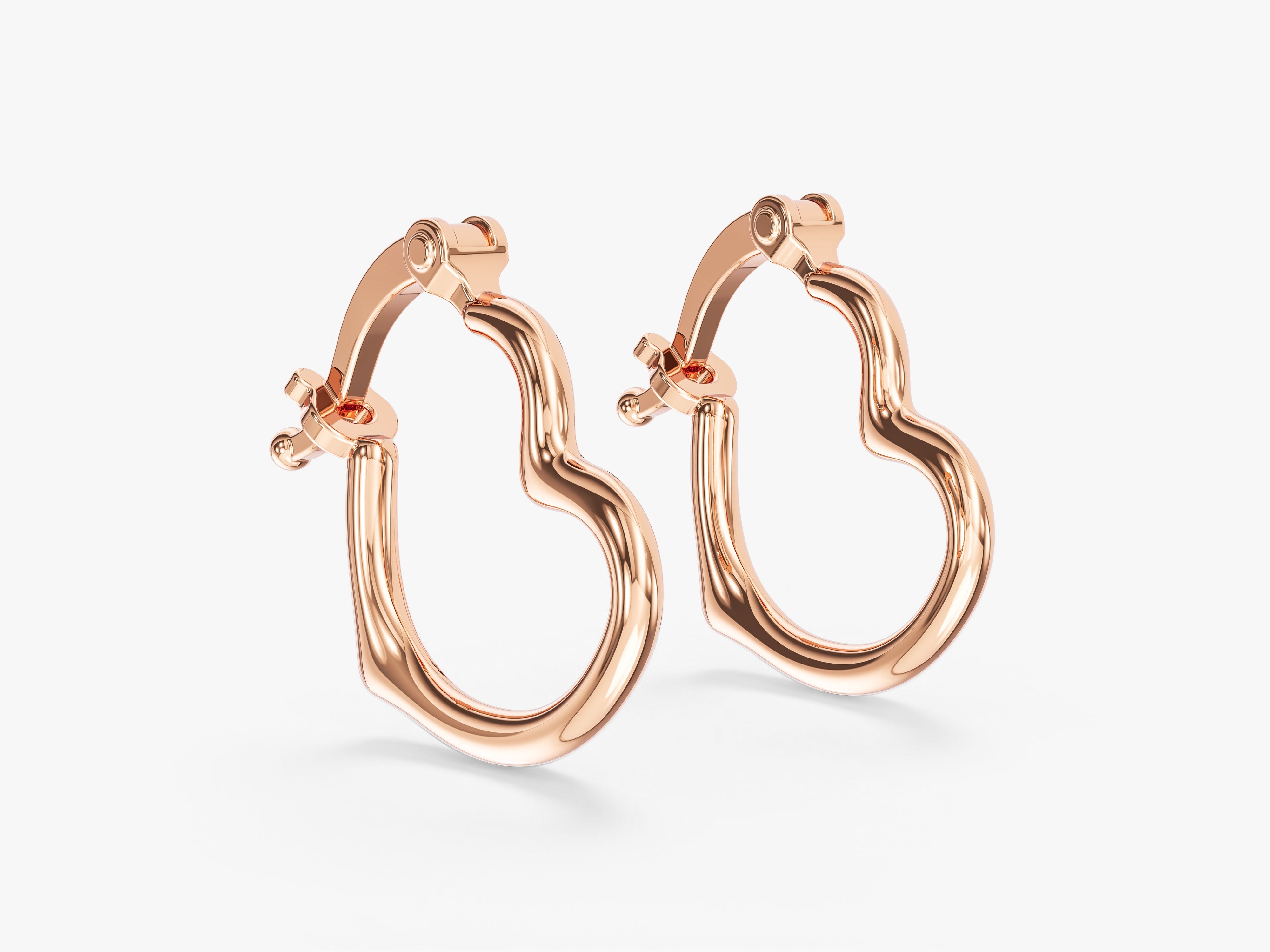 Sculpted Heart Hoops