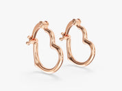 Sculpted Heart Hoops