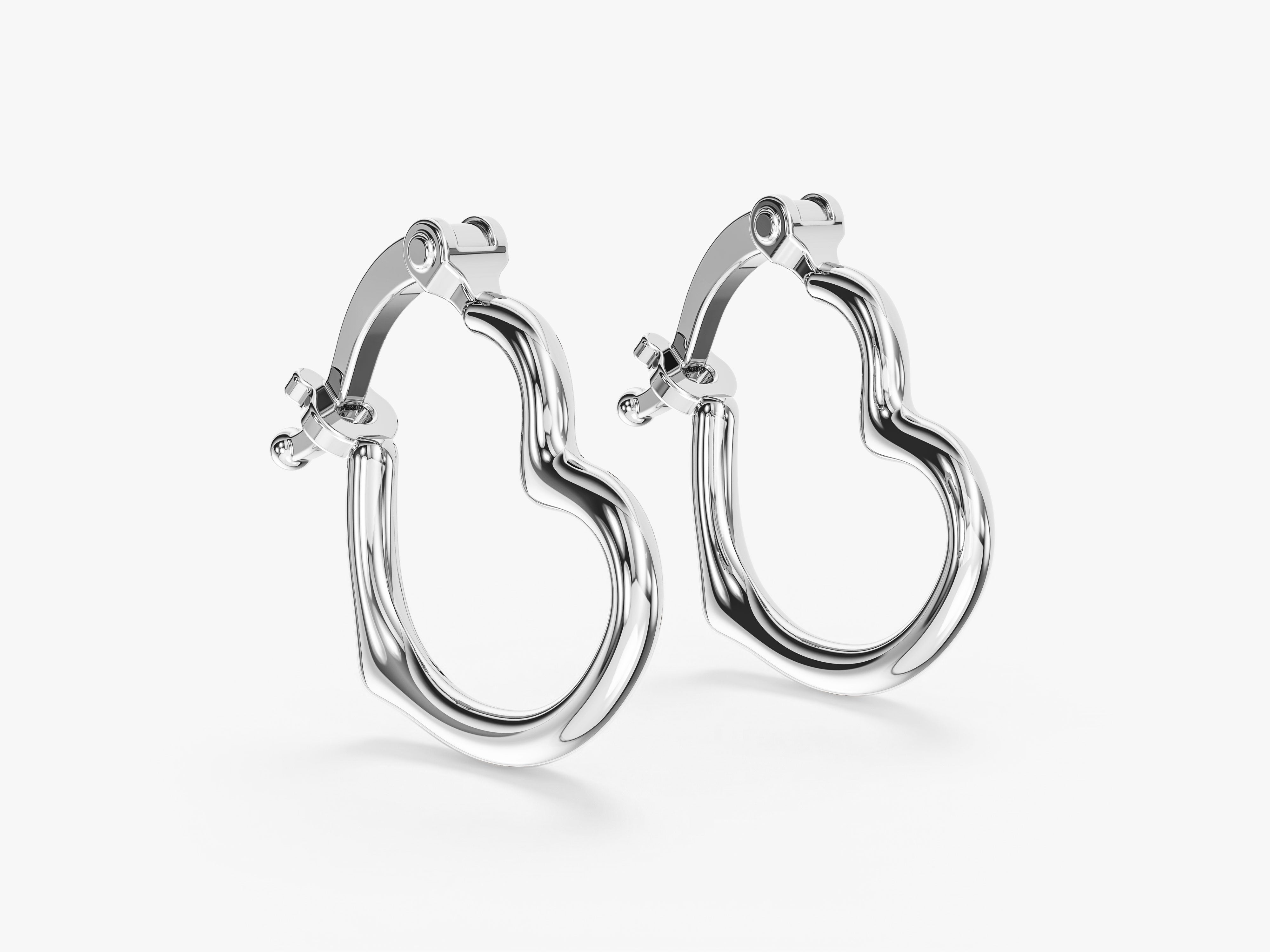 Sculpted Heart Hoops