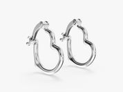 Sculpted Heart Hoops