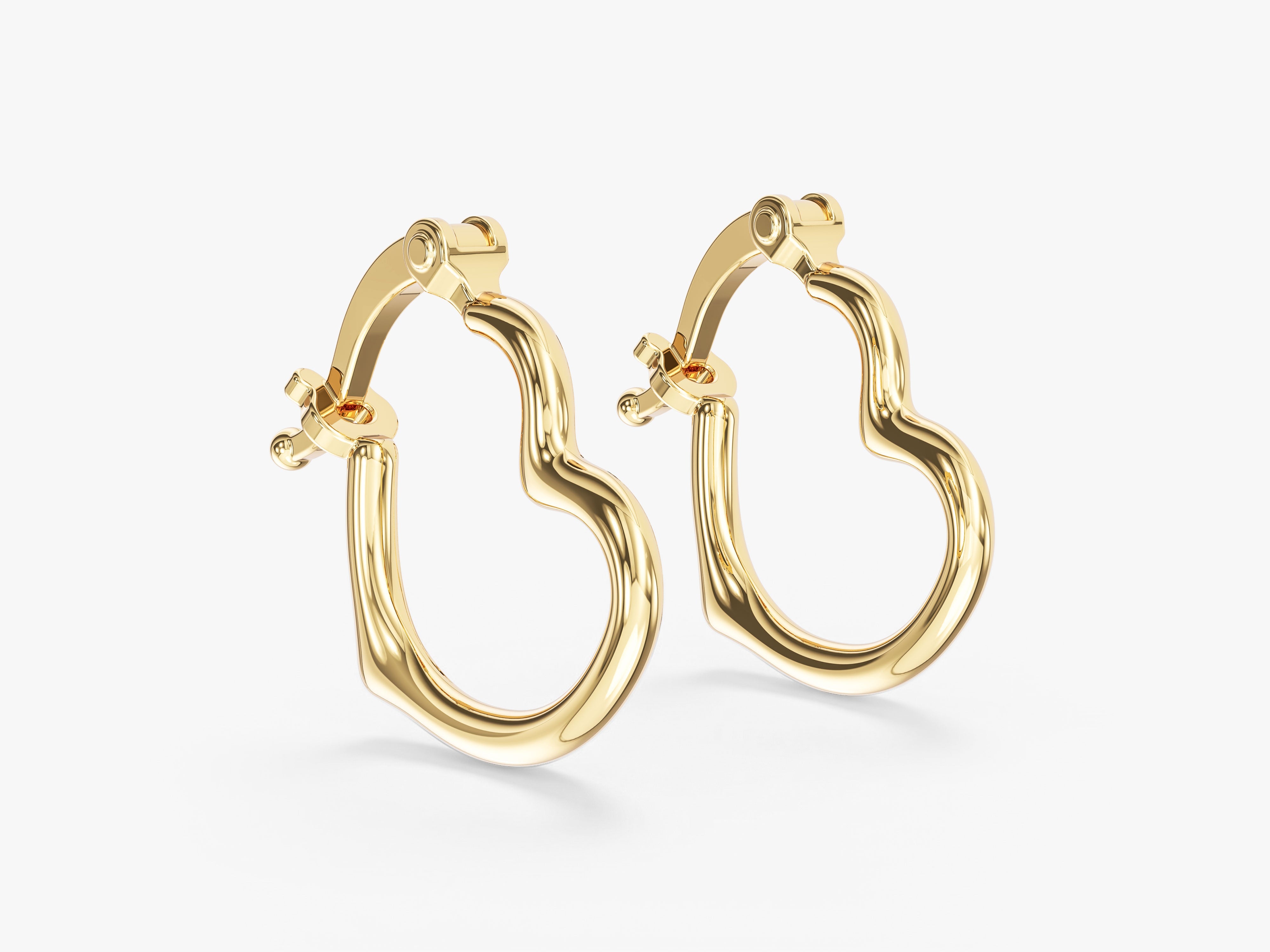 Sculpted Heart Hoops