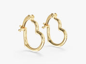 Sculpted Heart Hoops