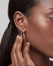 Sculpted Heart Hoops