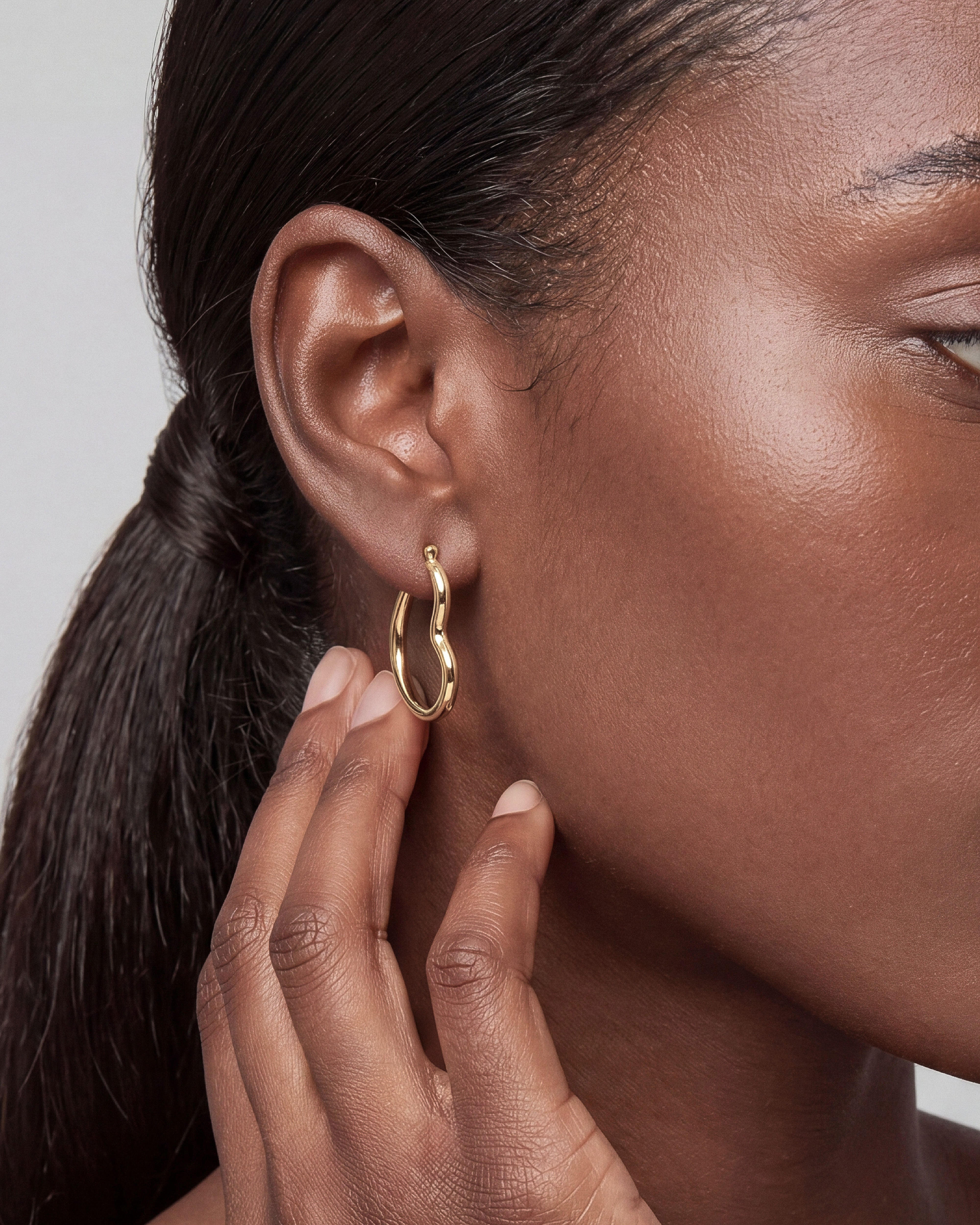 Sculpted Heart Hoops