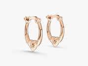 Heart Accent Huggie Hoops