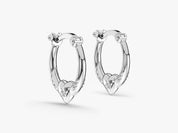 Heart Accent Huggie Hoops