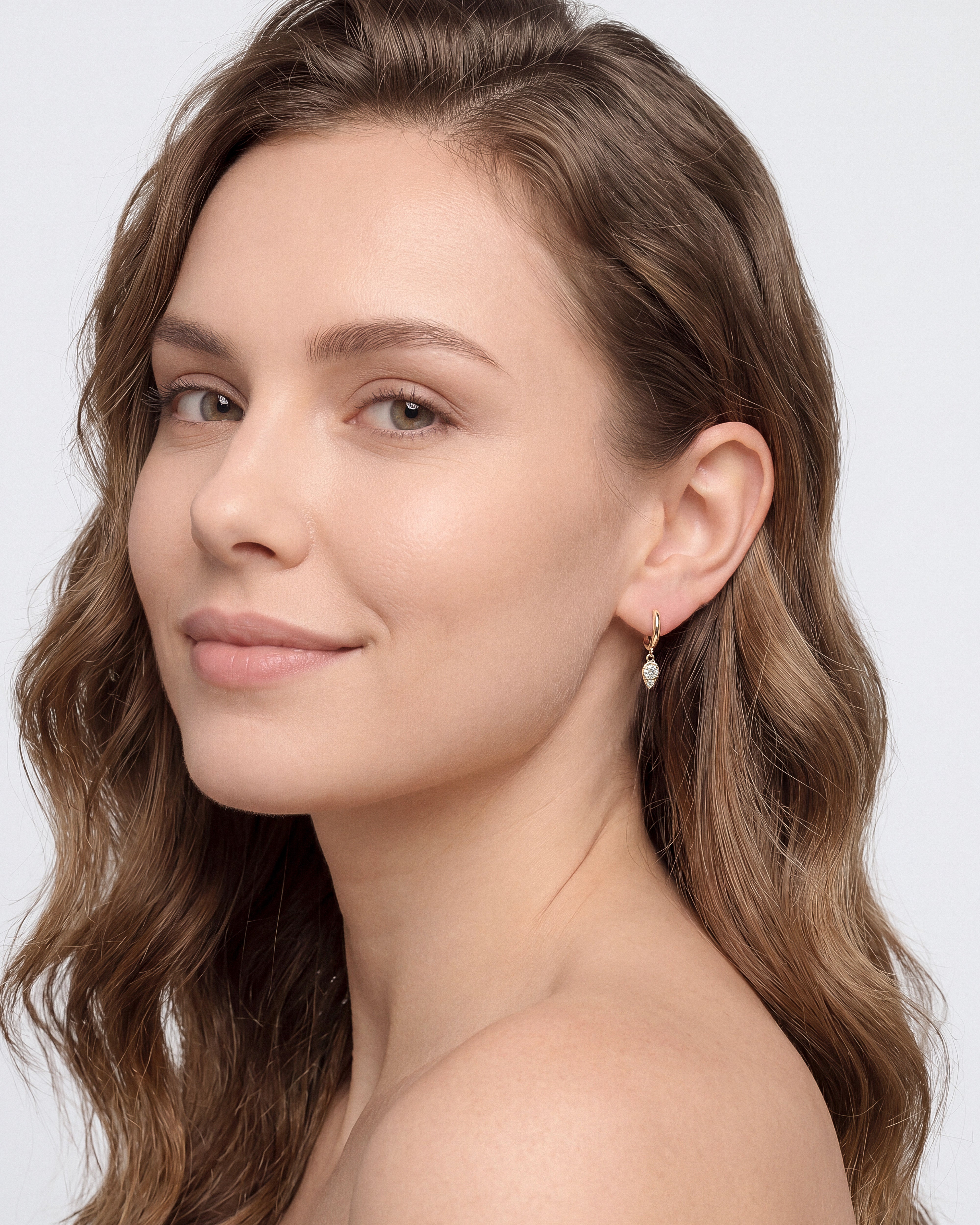 Teardrop Charm Hoops