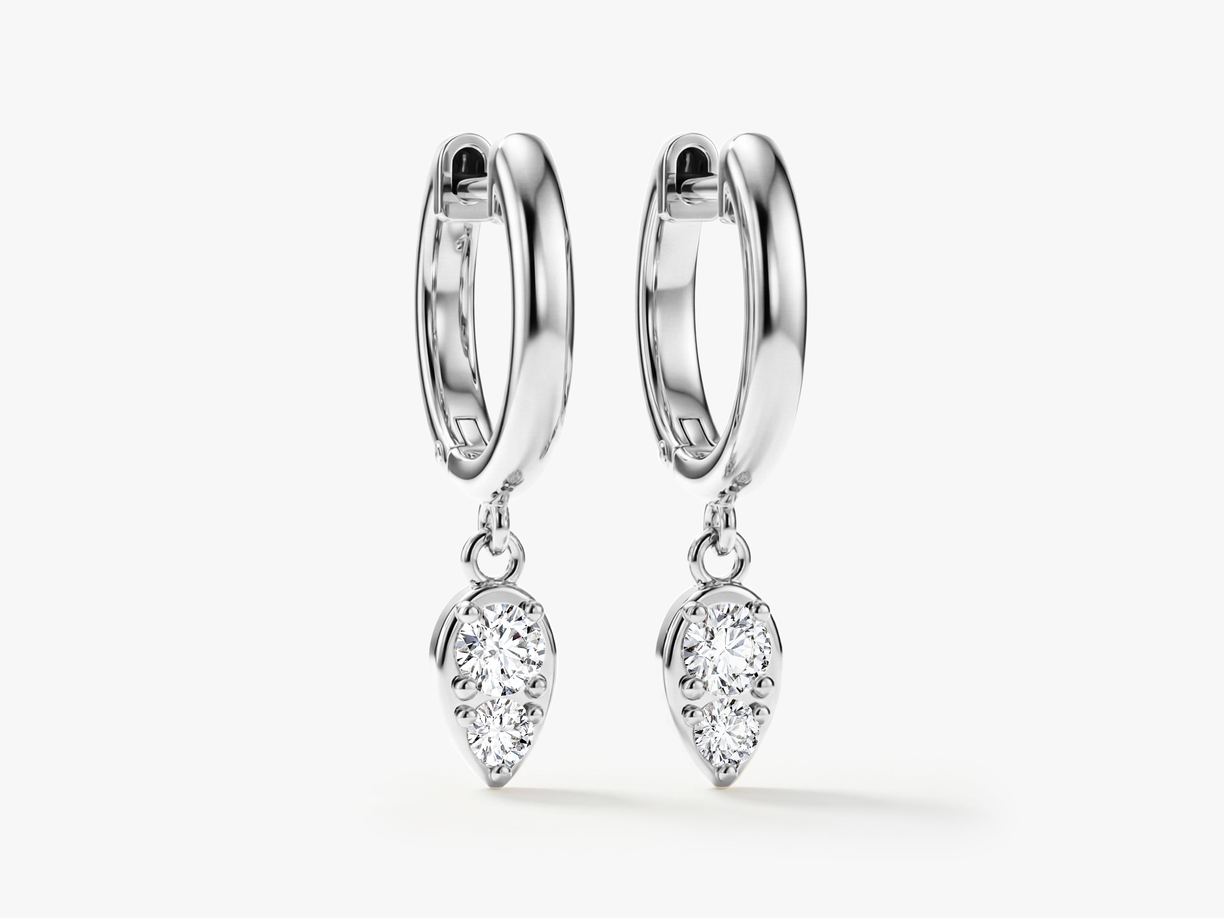 Teardrop Charm Hoops