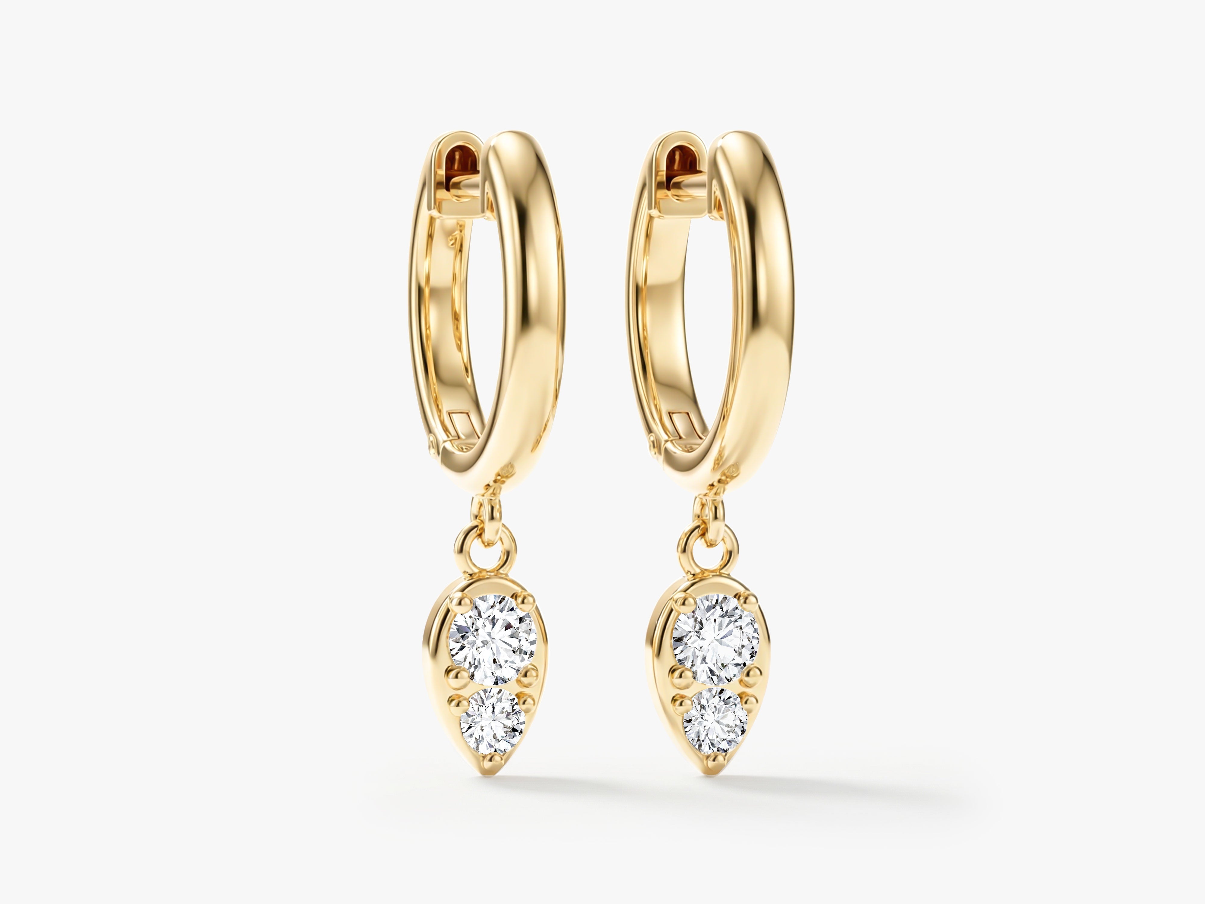 Teardrop Charm Hoops