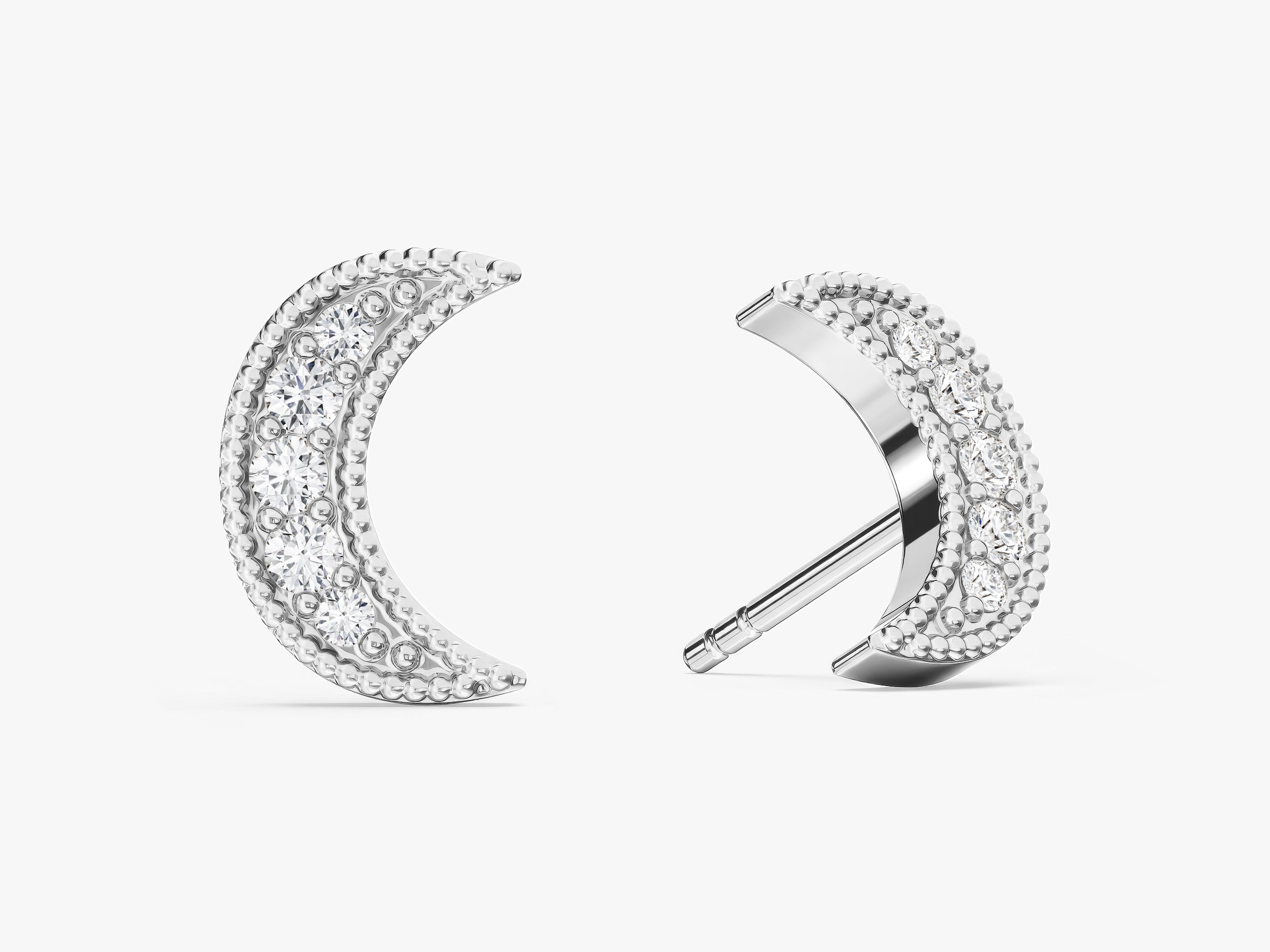 Crescent Moon Studs