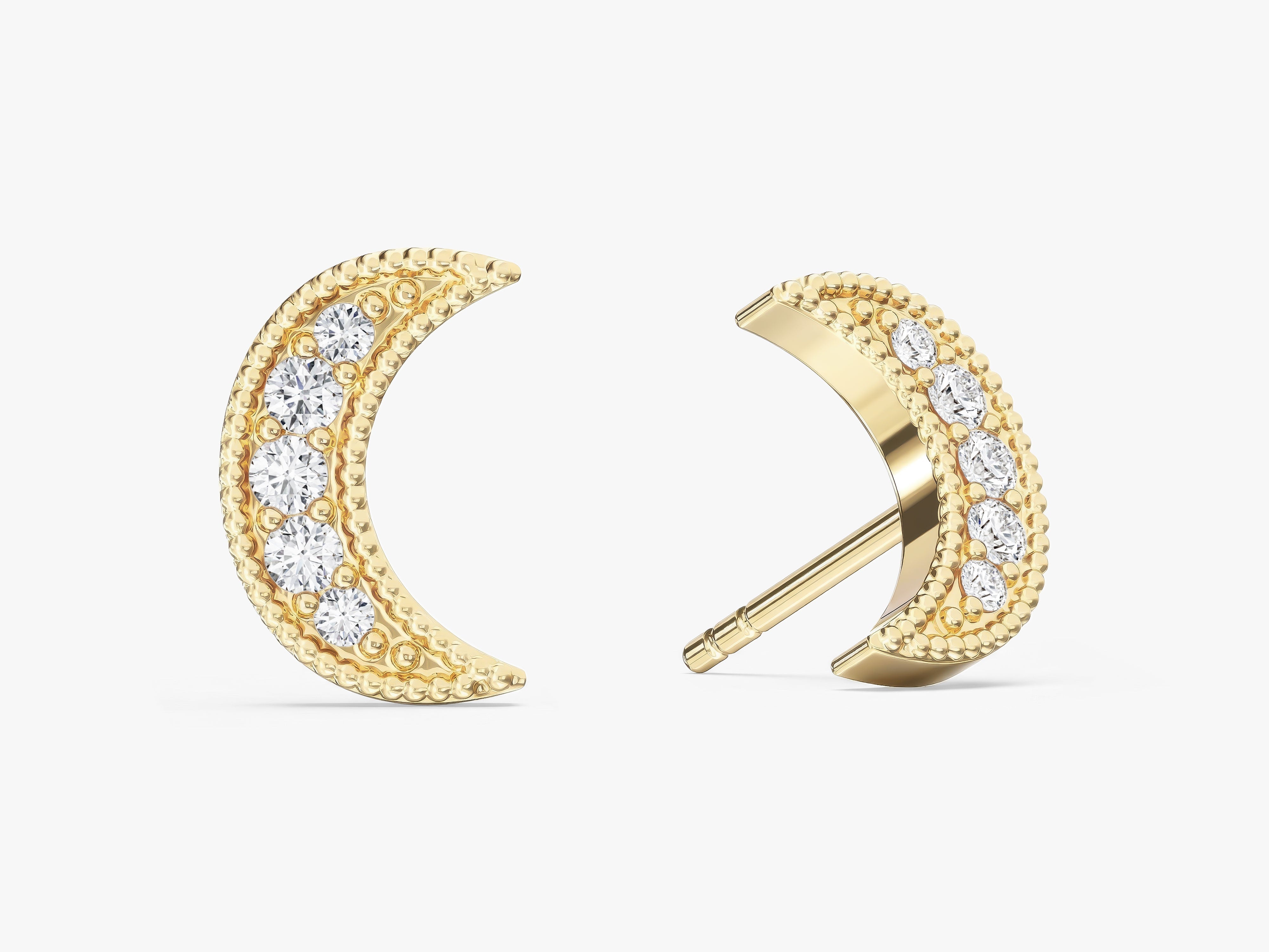 Crescent Moon Studs