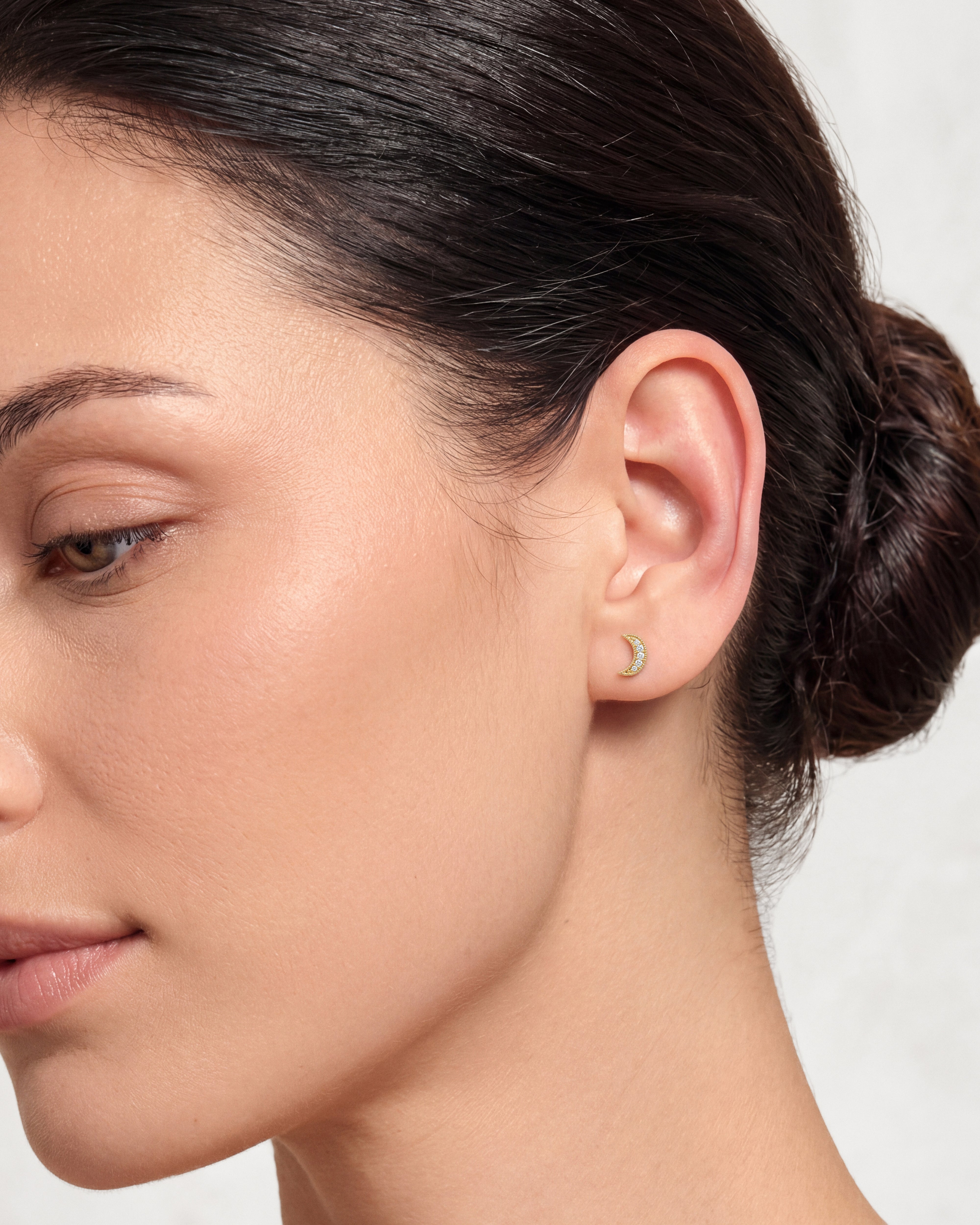 Crescent Moon Studs