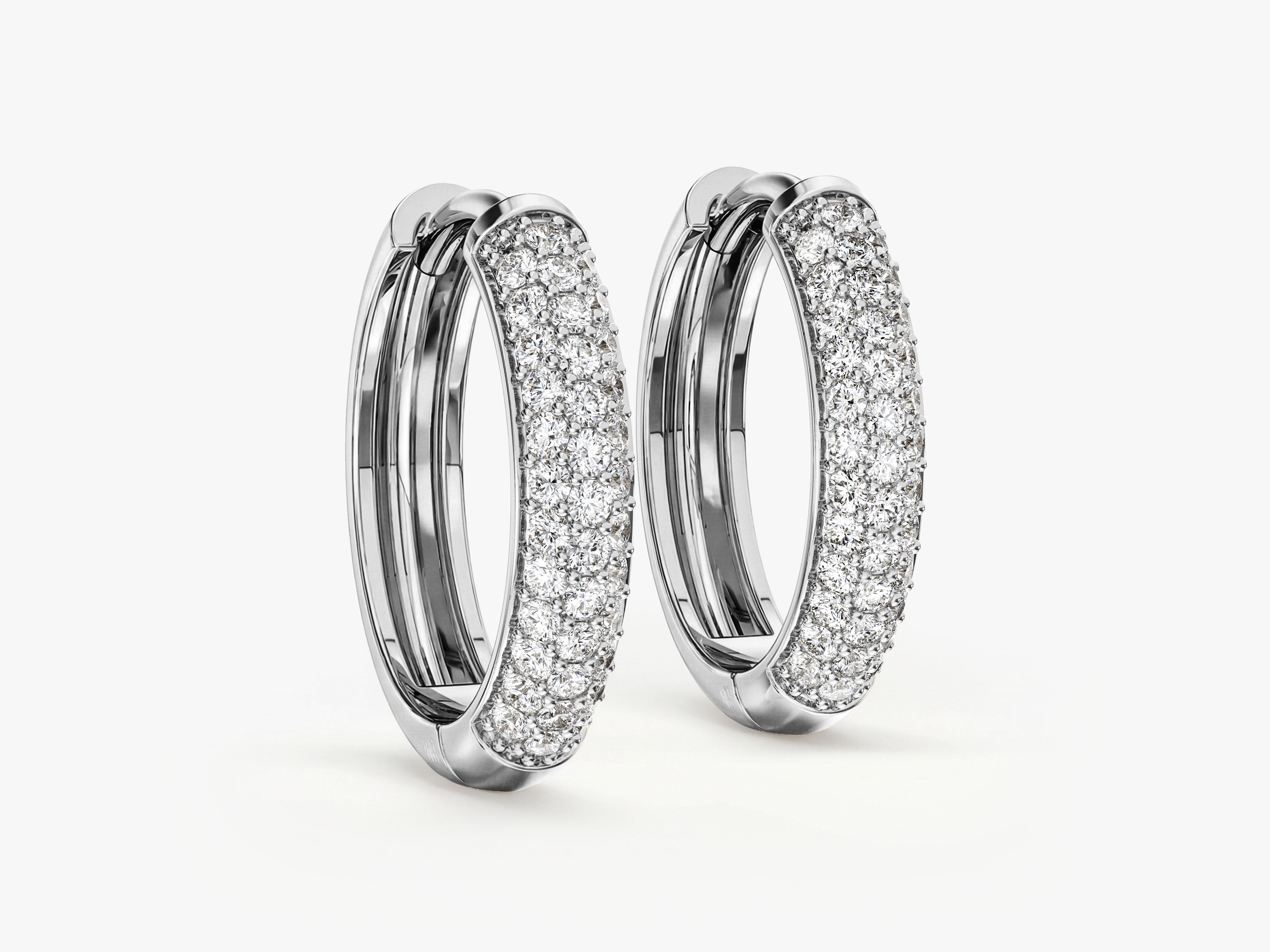 Chunky Pave Hoops