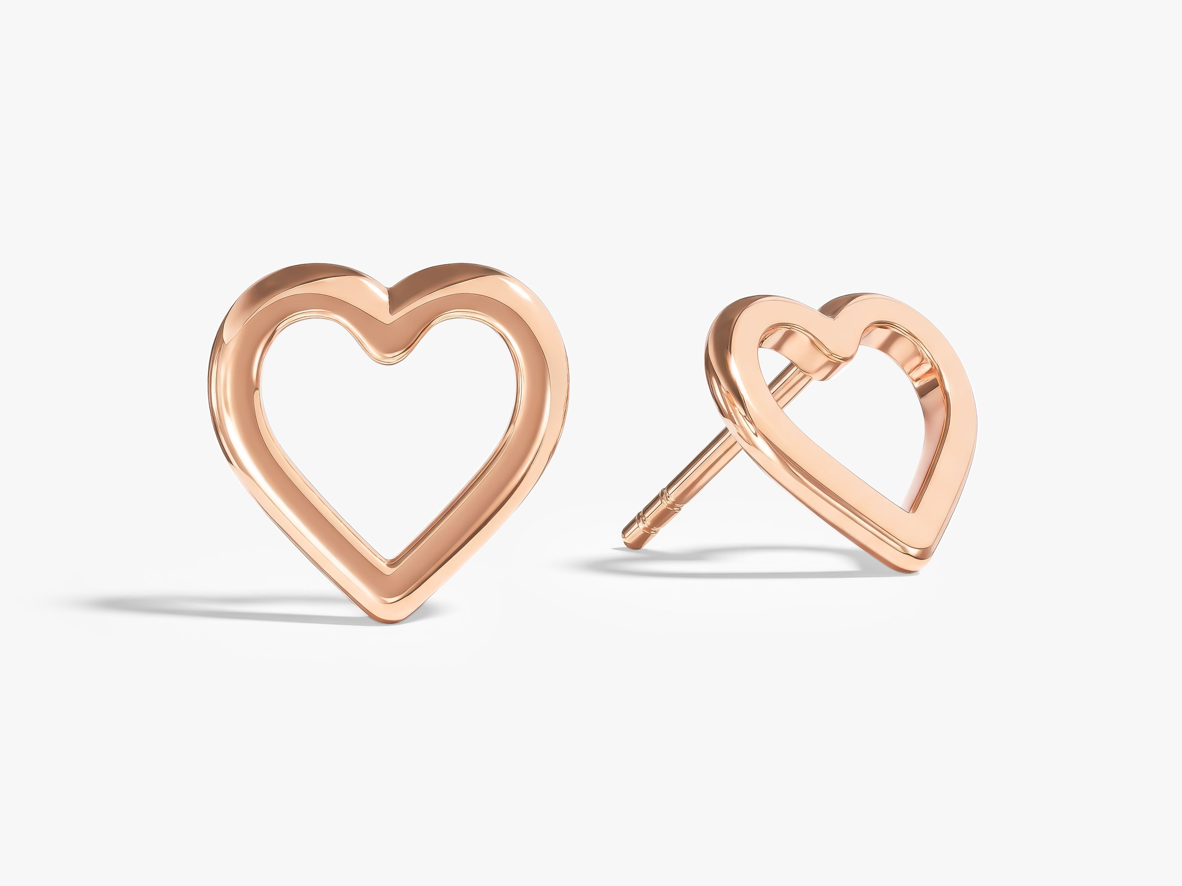 Open Heart Outline Studs
