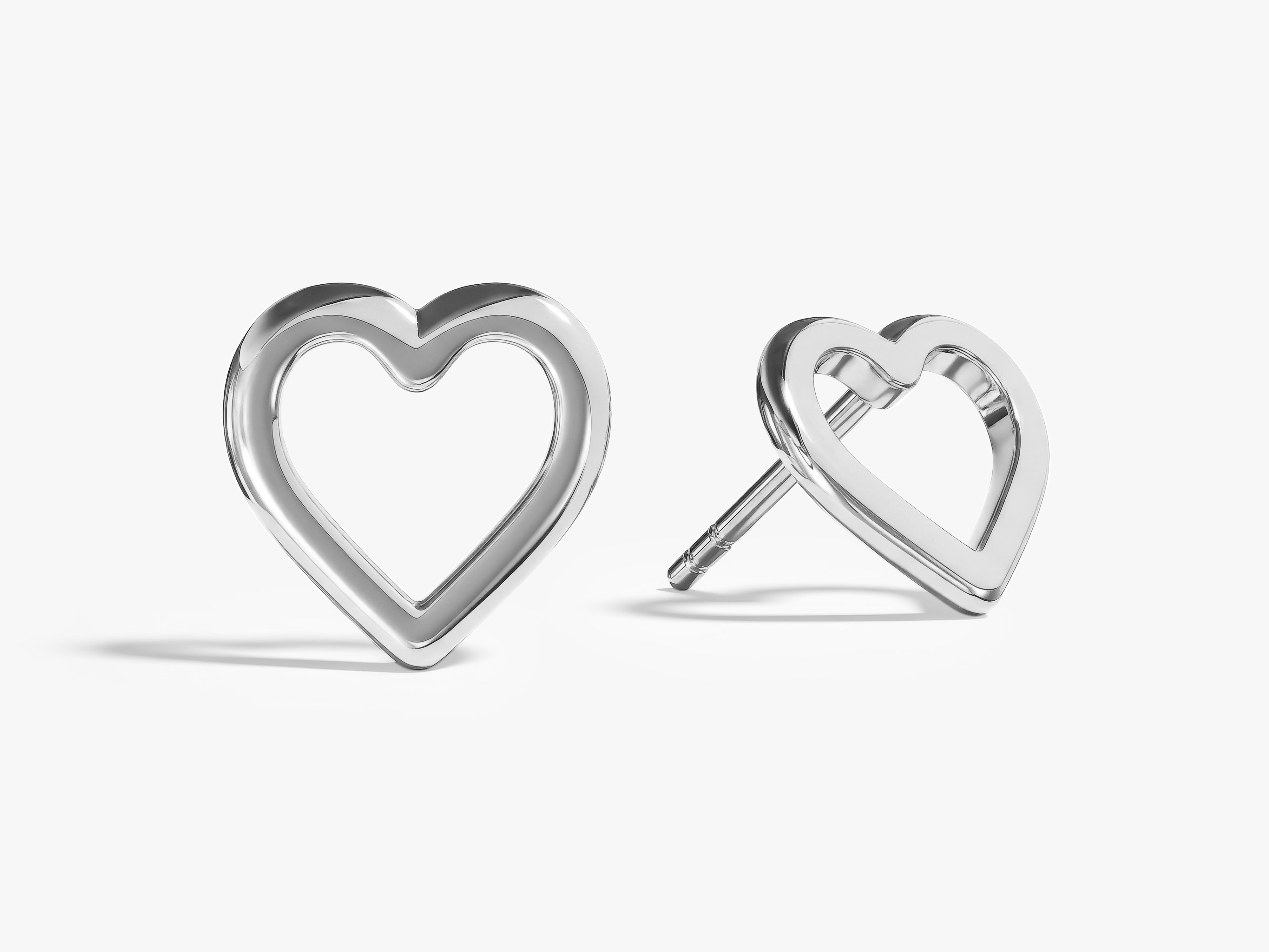 Open Heart Outline Studs