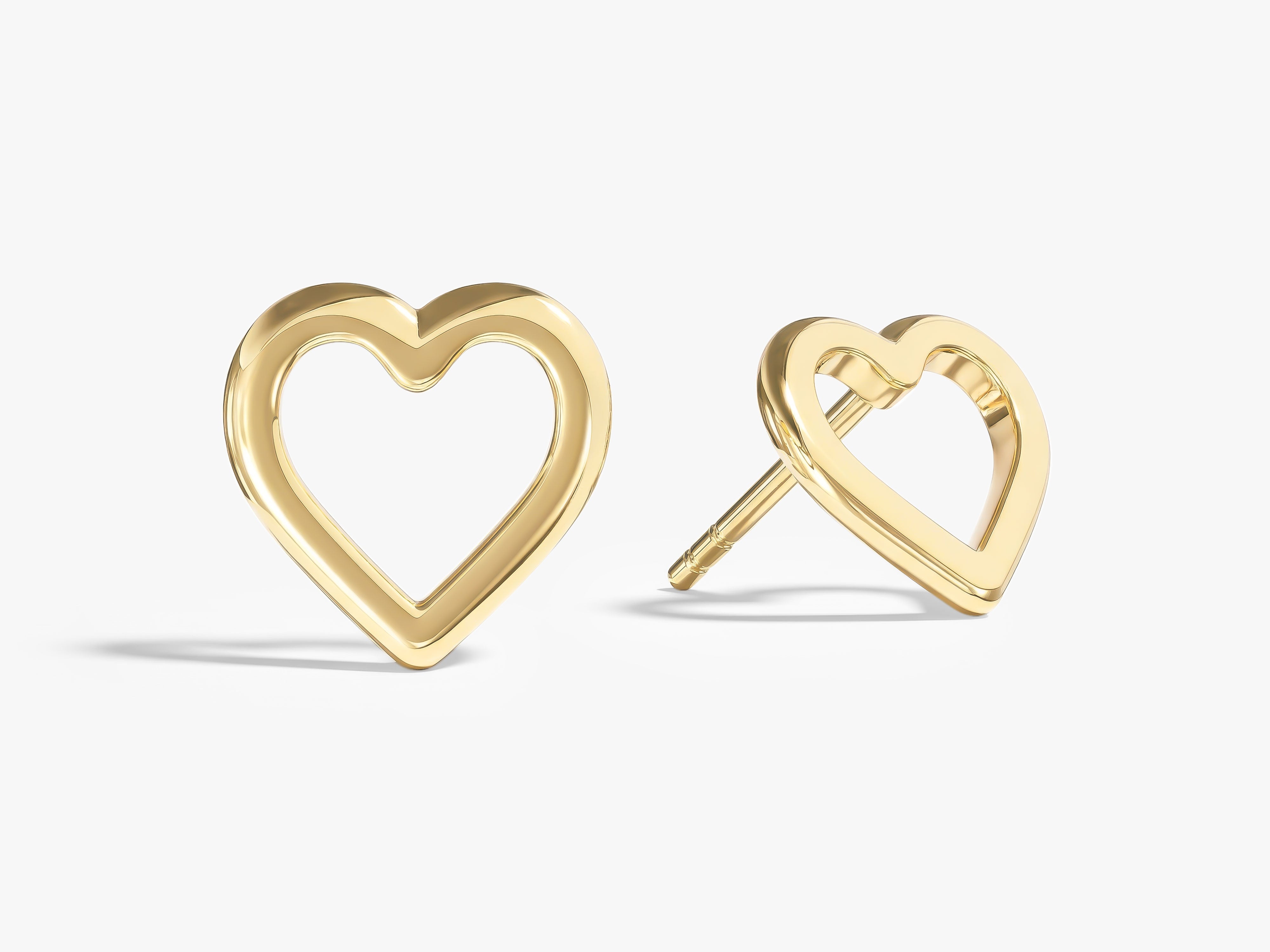 Open Heart Outline Studs