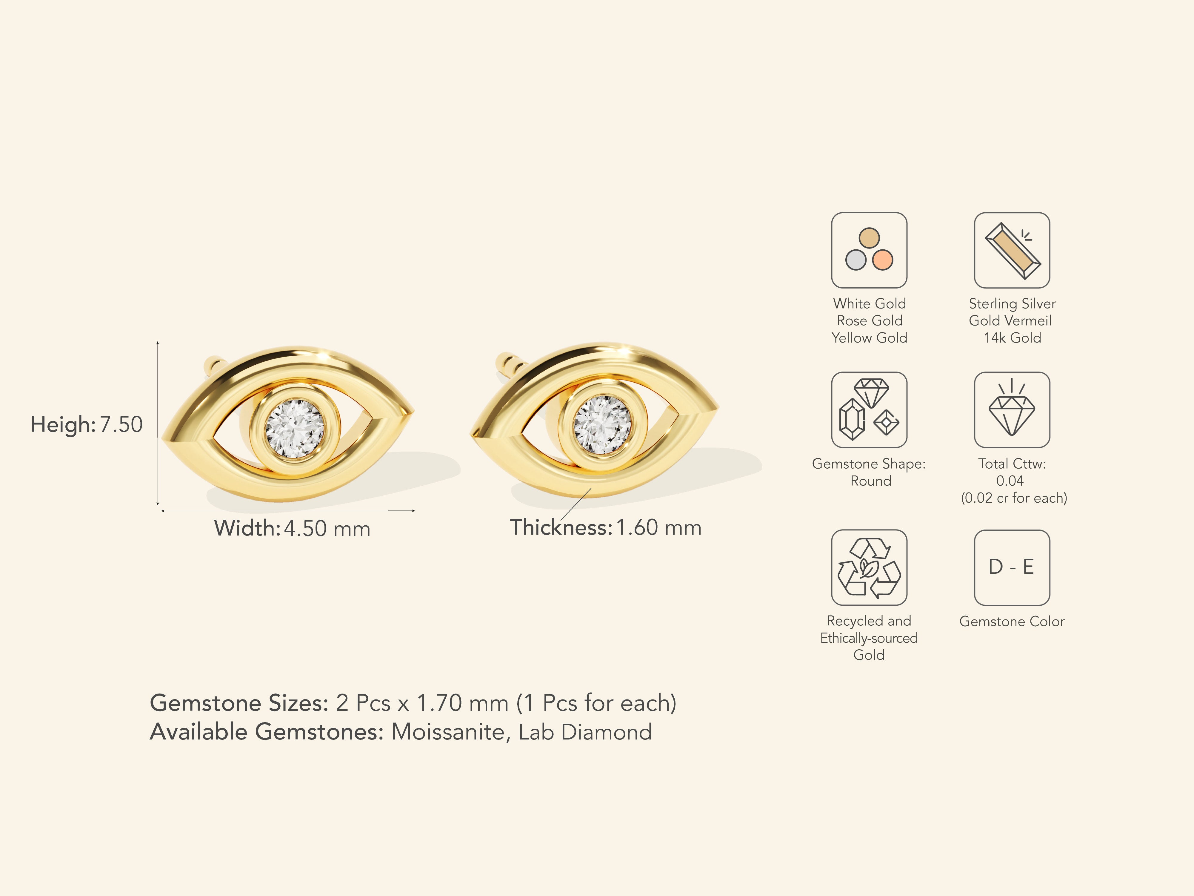 Guardian Evil Eye Studs