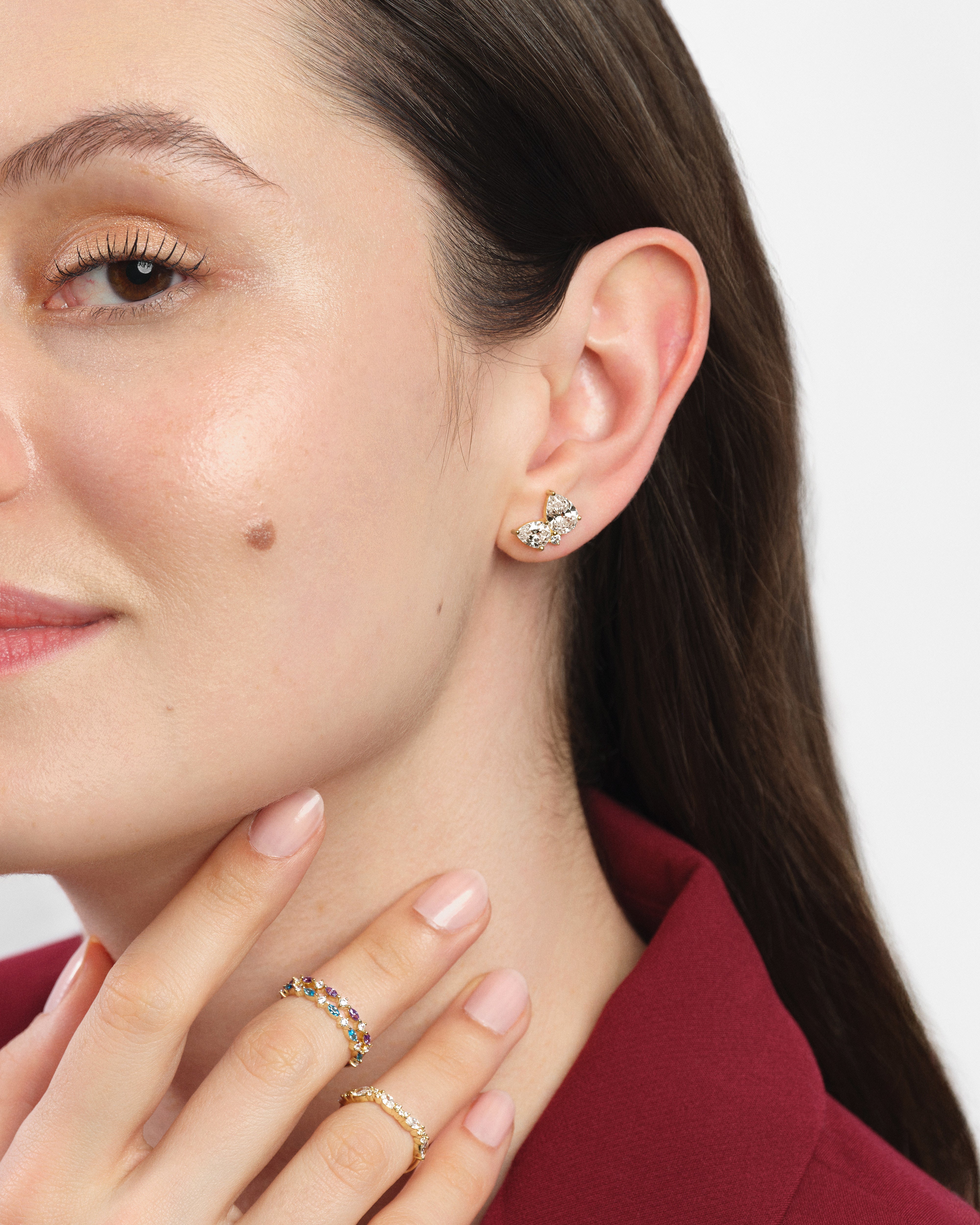 Duo Teardrop Studs
