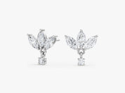 Marquise Crown Drop Earrings