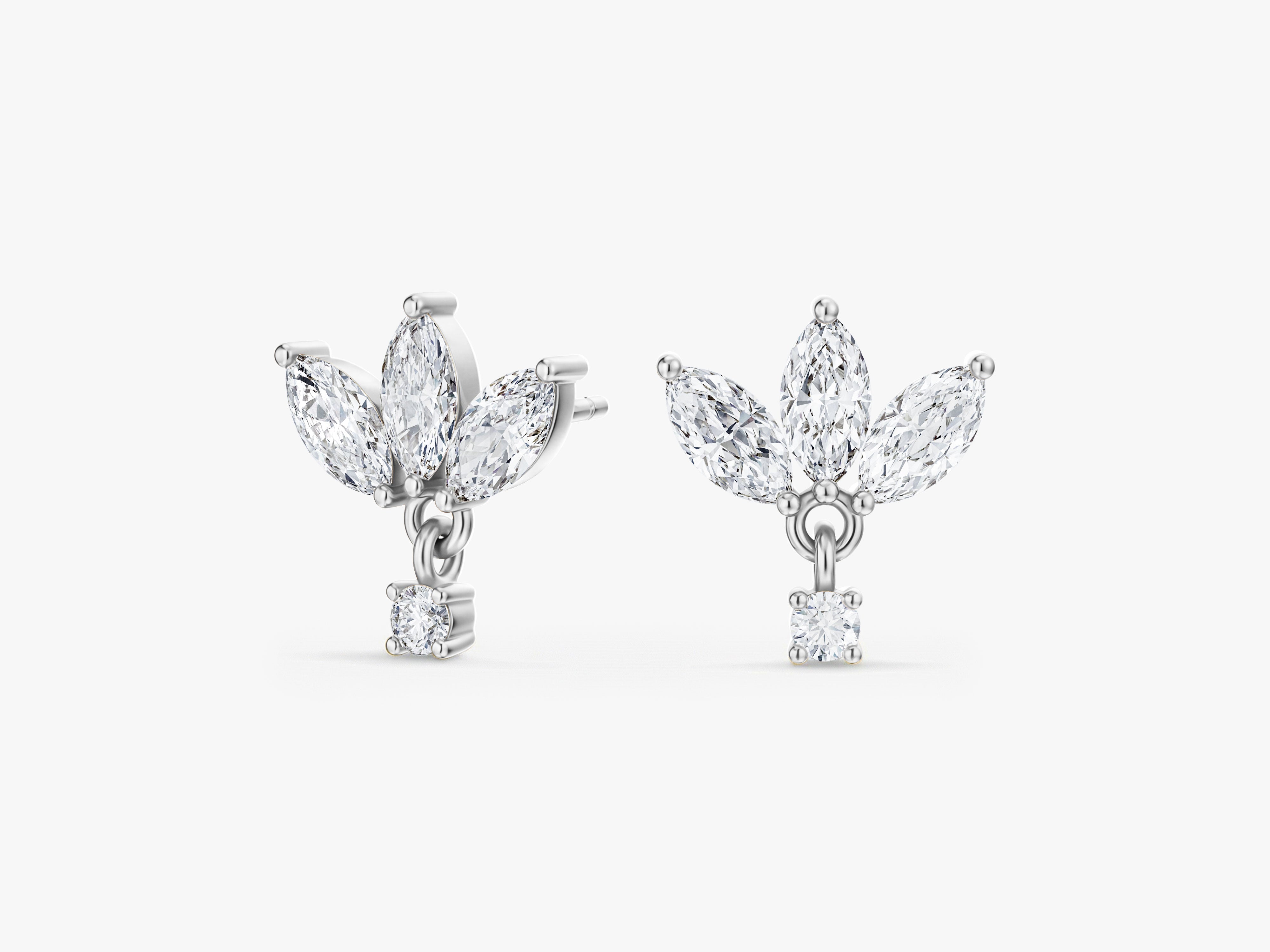 Marquise Crown Drop Earrings