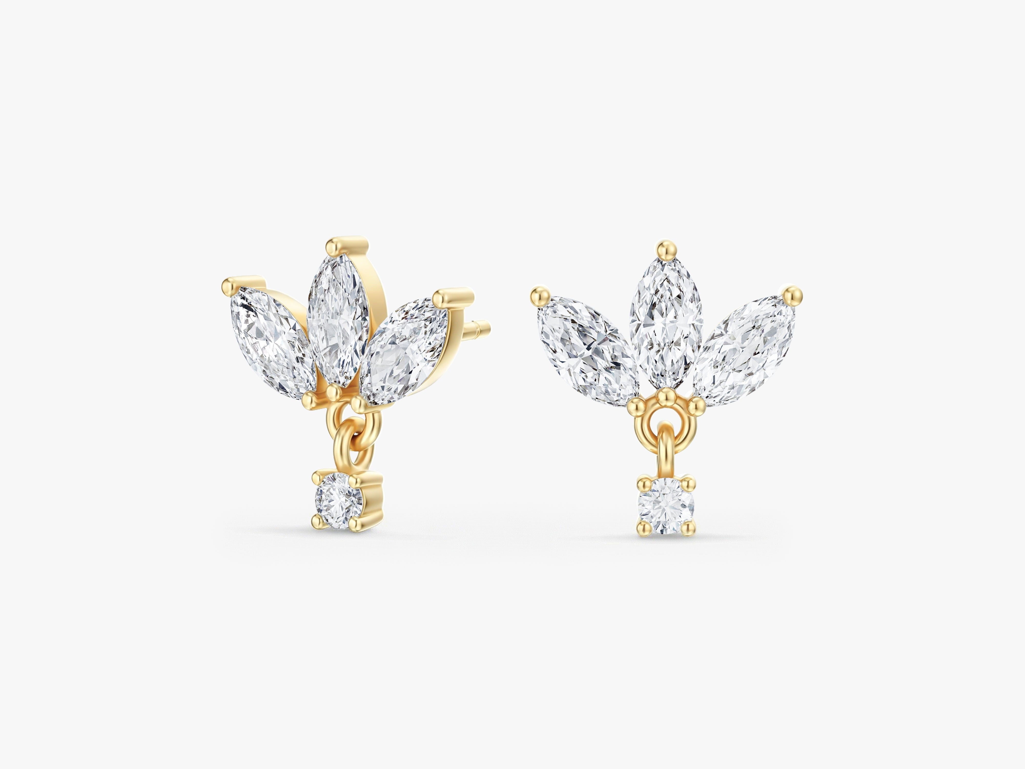 Marquise Crown Drop Earrings