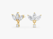 Marquise Crown Drop Earrings