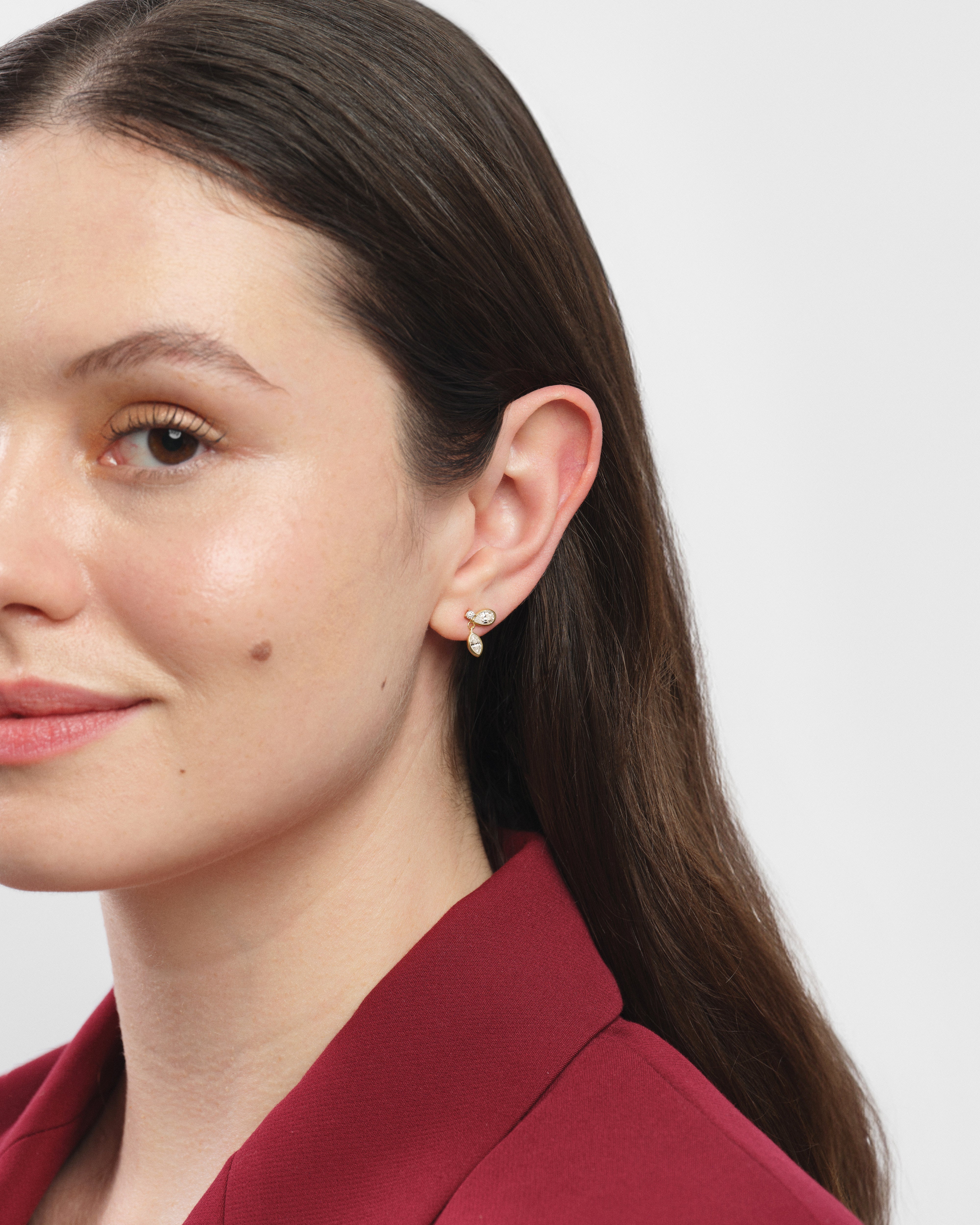 Teardrop Bezel Drop Earrings