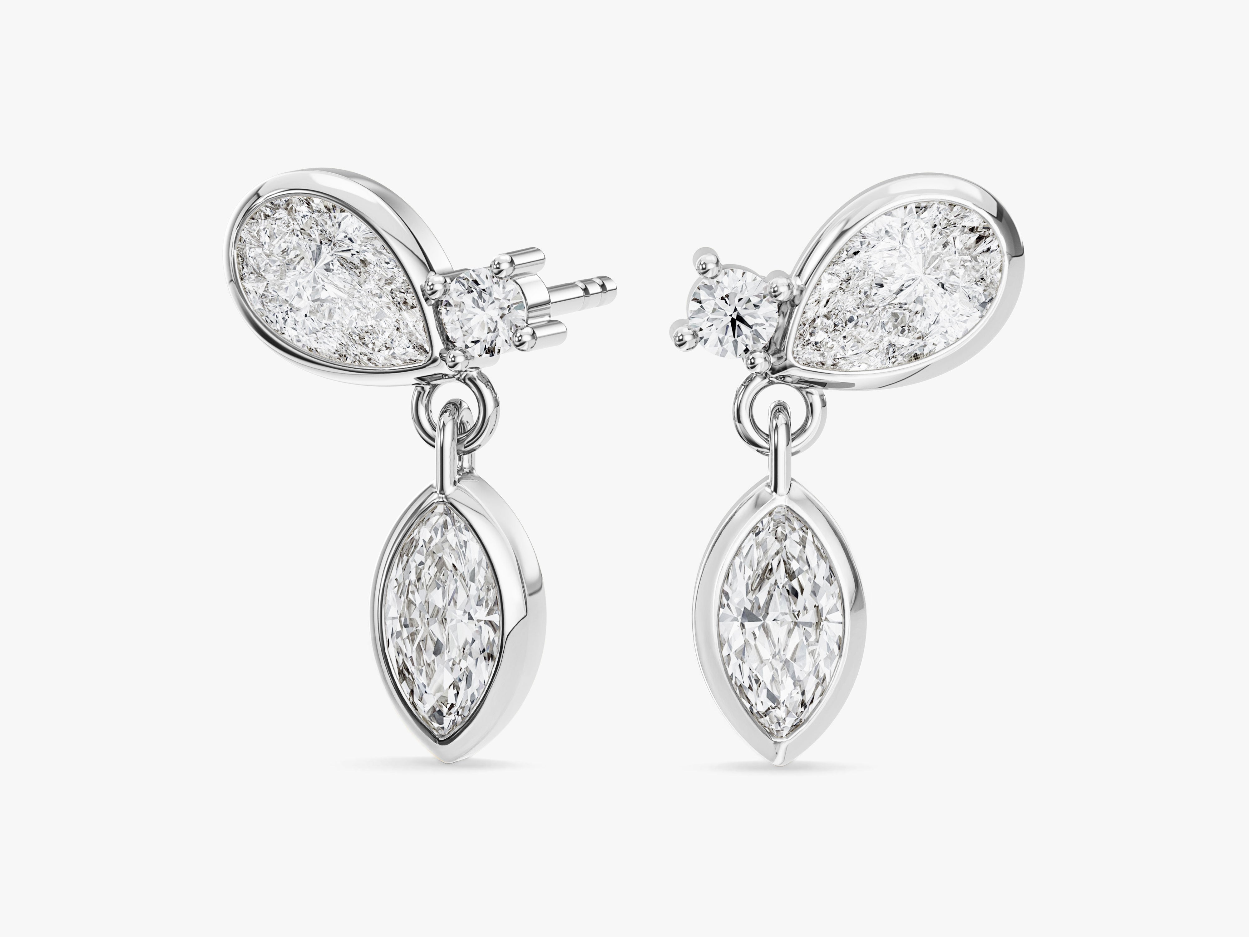 Teardrop Bezel Drop Earrings