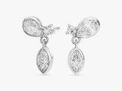 Teardrop Bezel Drop Earrings