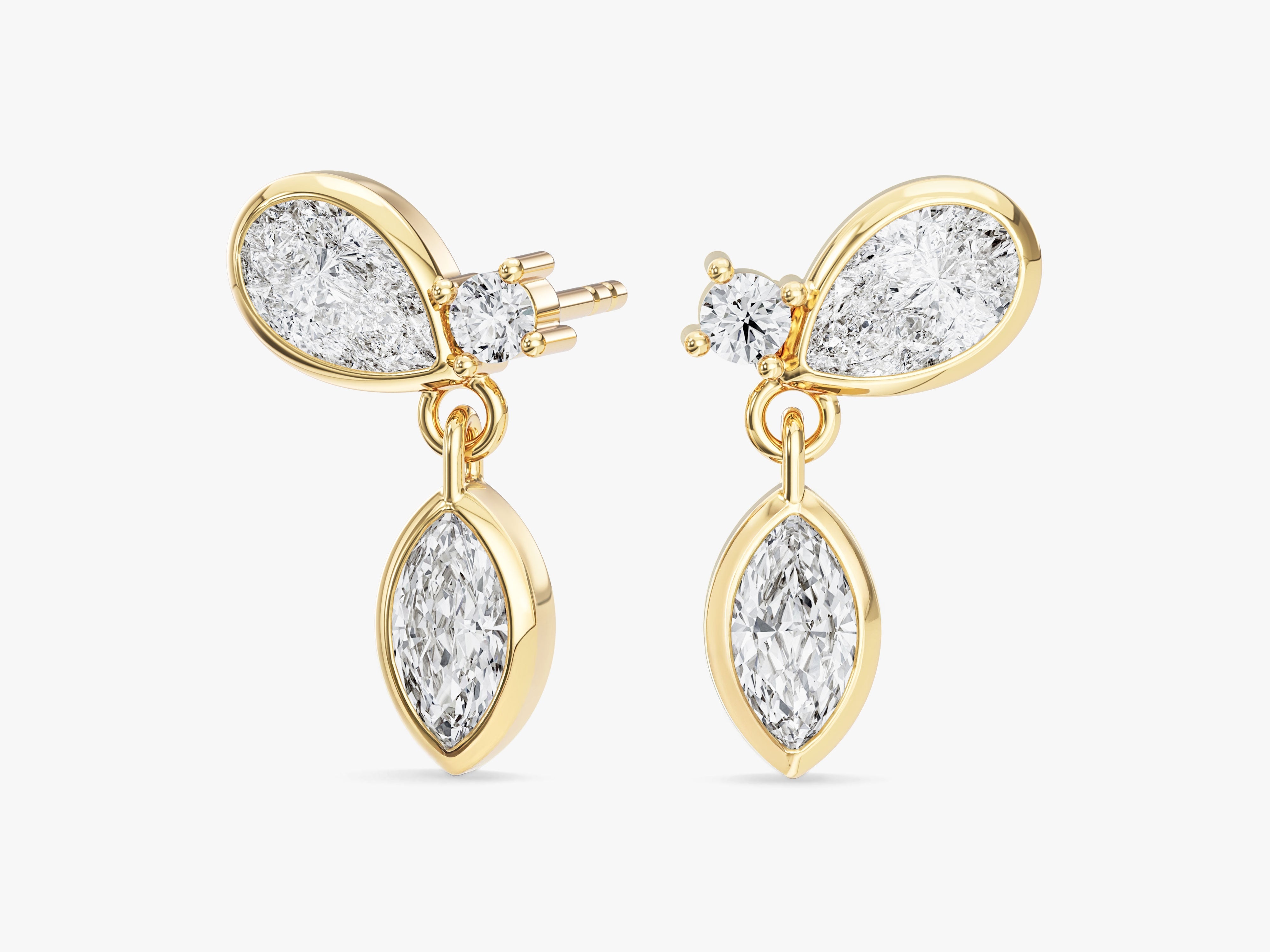 Teardrop Bezel Drop Earrings