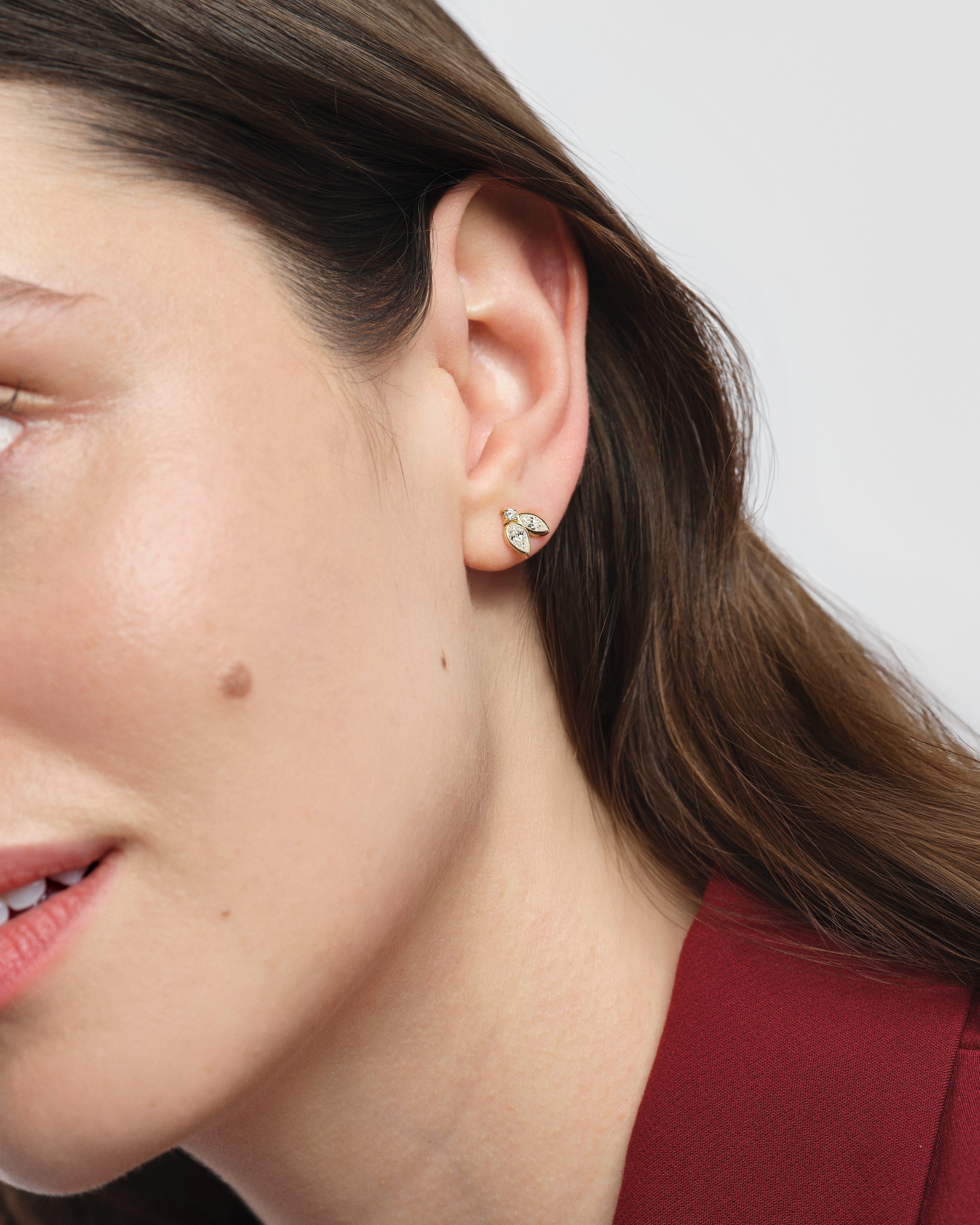 Teardrop Bezel Studs