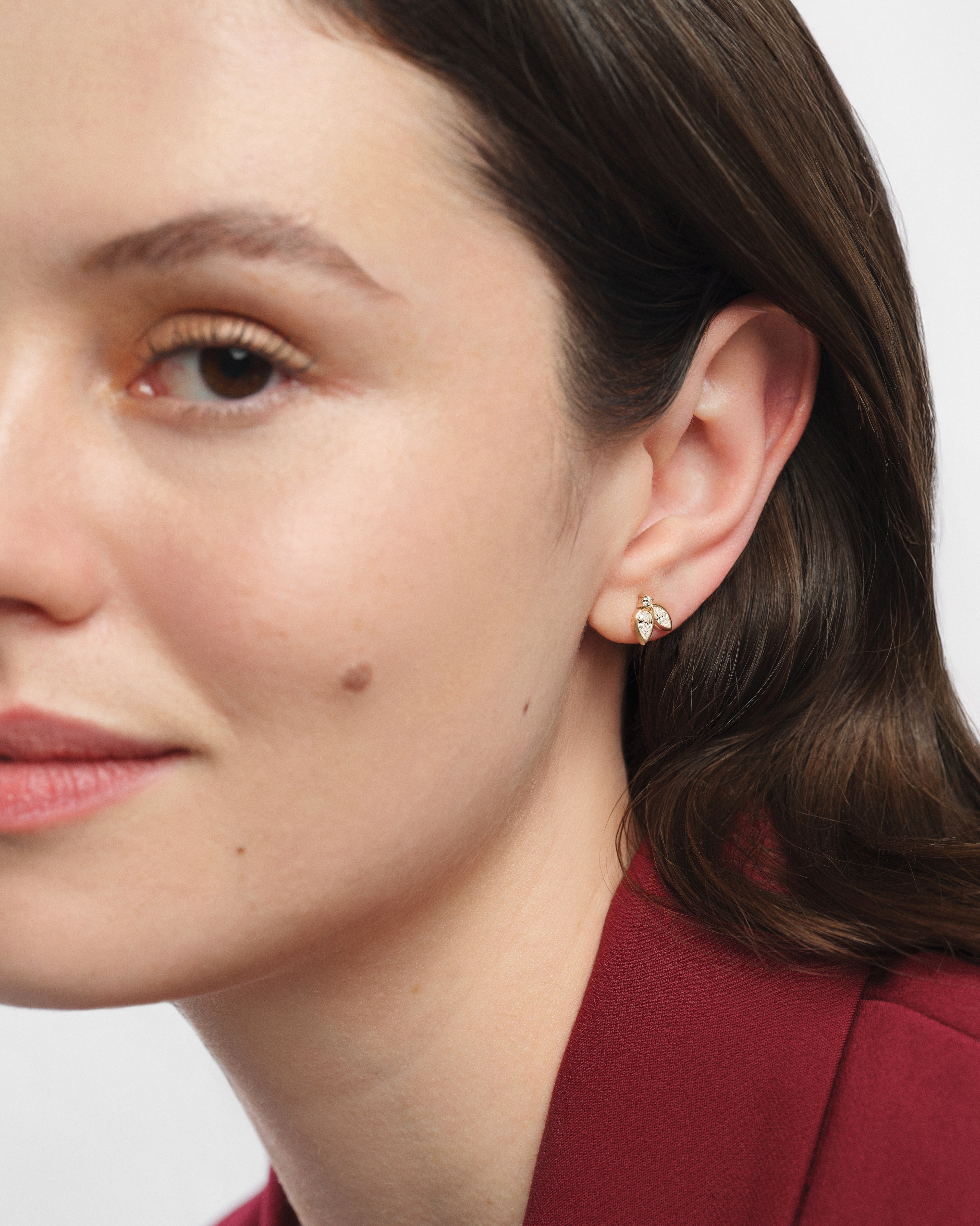Teardrop Bezel Studs