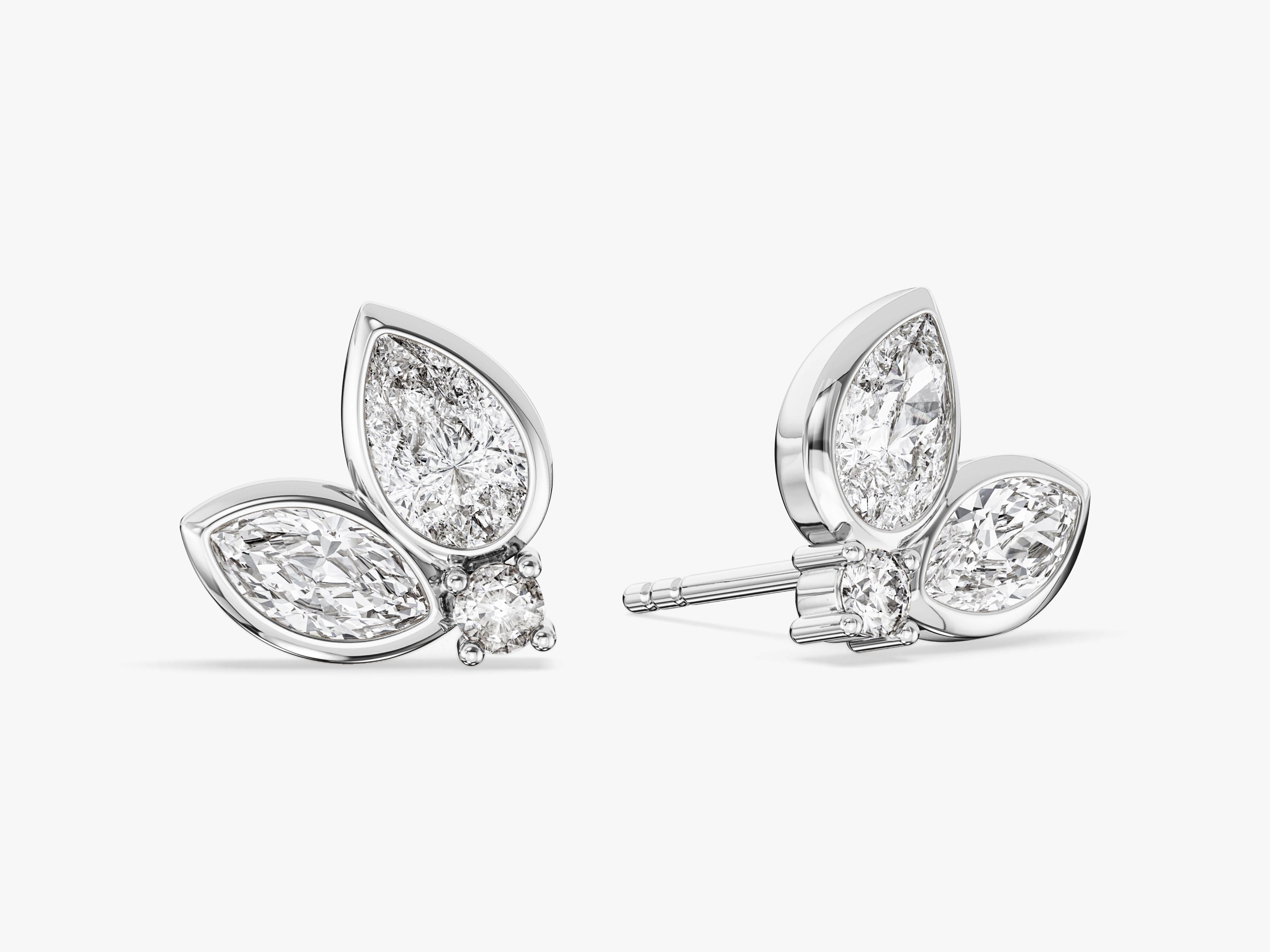 Teardrop Bezel Studs